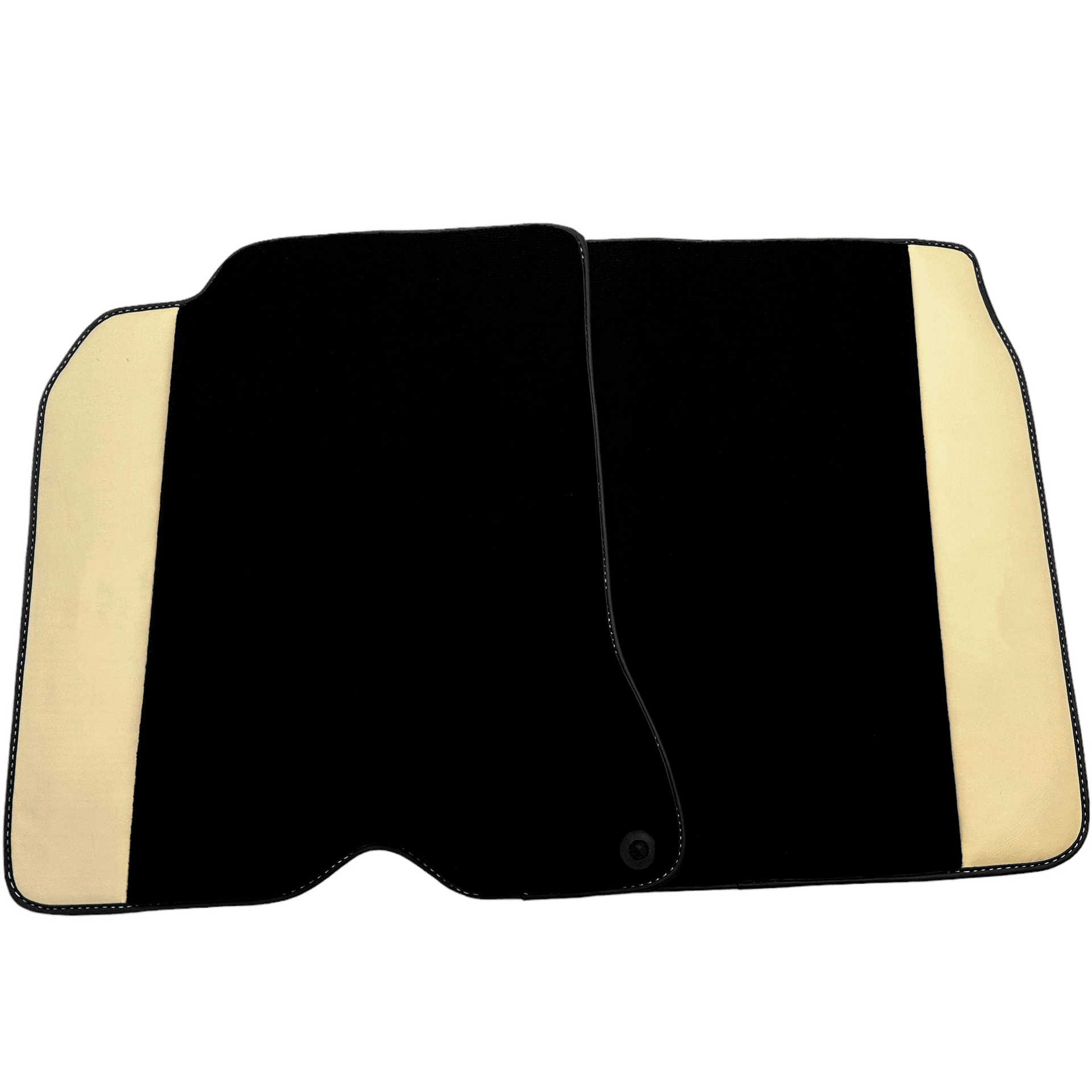 Black Floor Mats for Ferrari California T (2015–2018) Crema Nappa Leather - AutoWin