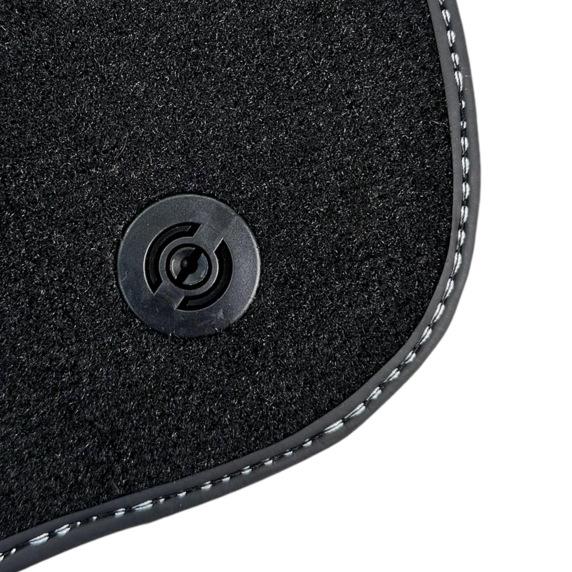 Black Floor Mats for Ferrari F12 TRS (2014) with Leather - AutoWin