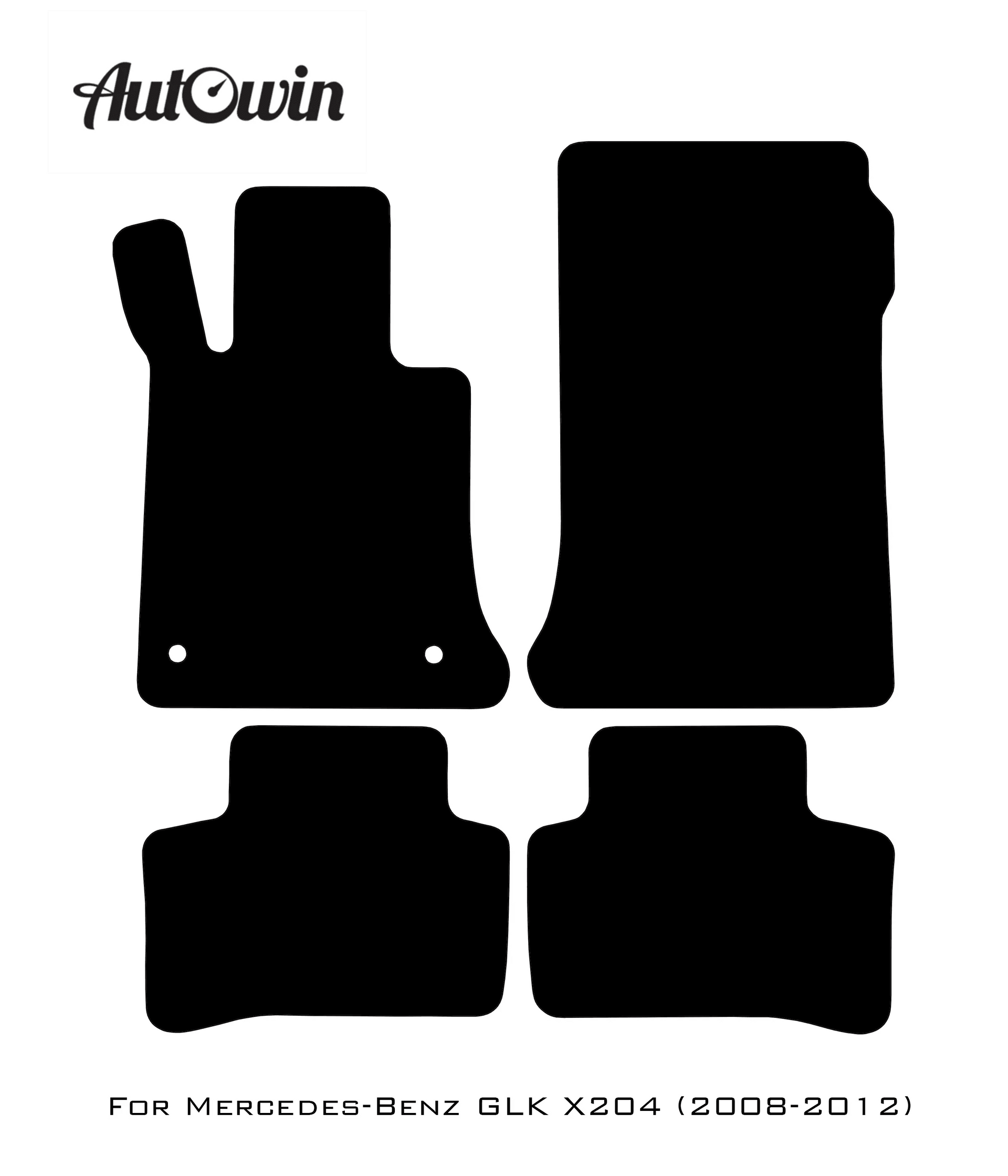 Black Floor Mats For Mercedes Benz GLK-Class X204 (2008-2012) | Limited Edition - AutoWin