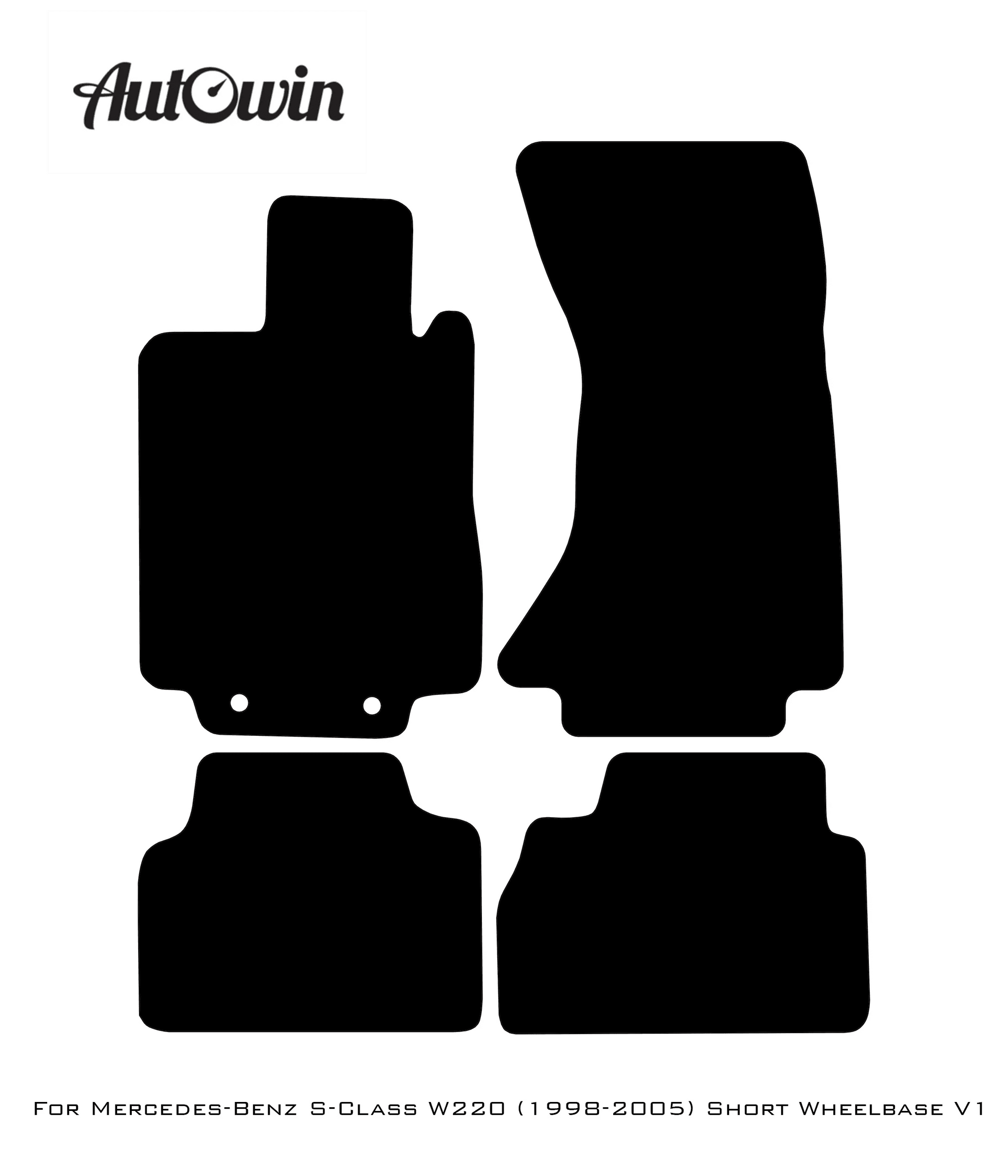 Black Floor Mats For Mercedes Benz S-Class W220 (1998-2005) Short Wheelbase | Limited Edition - AutoWin