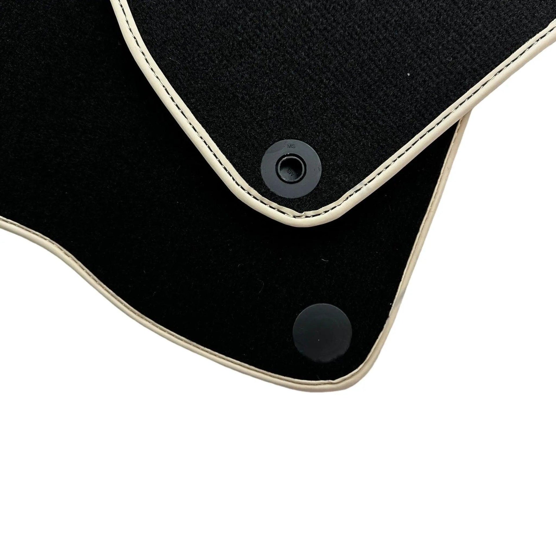 Black Floor Mats For Mercedes-Benz SLK-Class R172 (2011-2023) Beige Trim - AutoWin