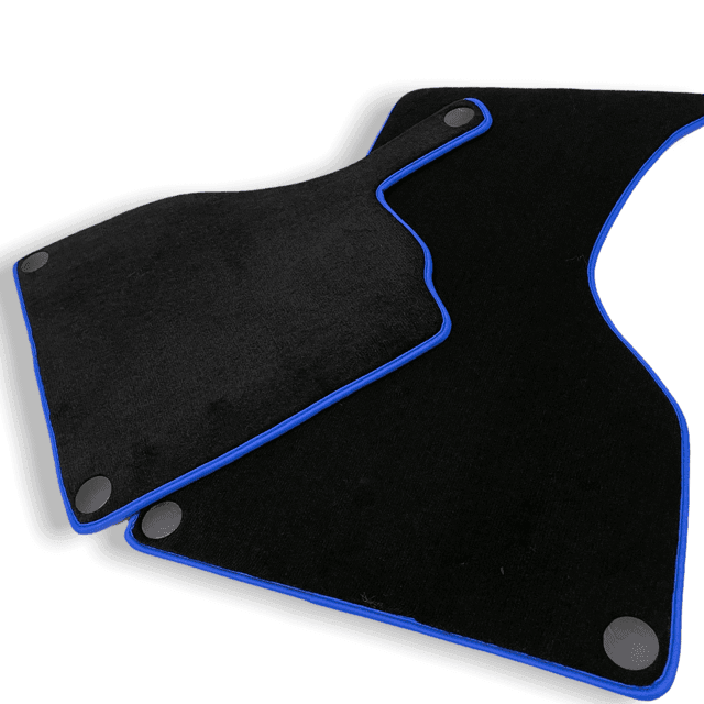 Black Floor Mats For Mercedes-Benz SLS-Class AMG (2009-2014) Blue Trim - AutoWin
