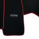 Black Floor Mats For Mitsubishi Pajero III (2000-2004) ER56 Design with Red Trim - AutoWin