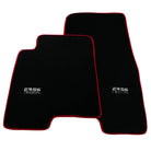 Black Floor Mats For Mitsubishi Pajero III (2000-2004) ER56 Design with Red Trim - AutoWin