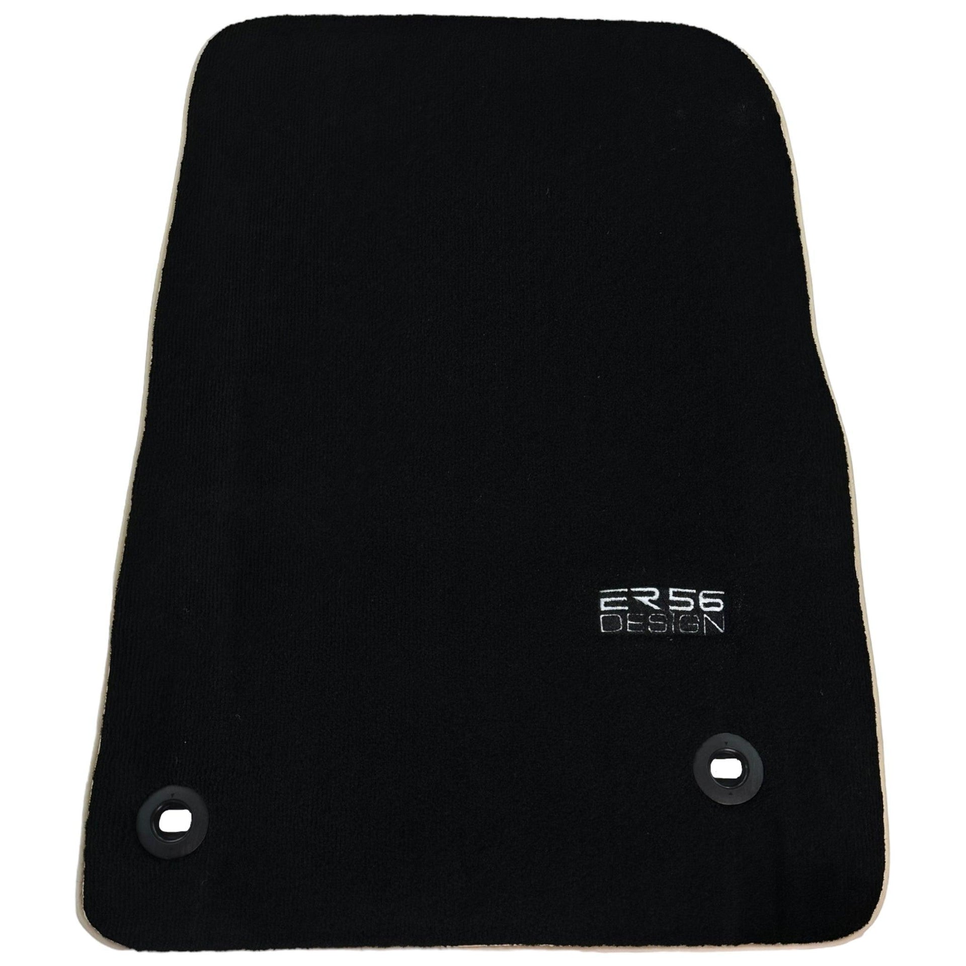 Black Floor Mats For Toyota Land Cruiser 200 (2008-2012) Beige Trim | ER56 Design - AutoWin