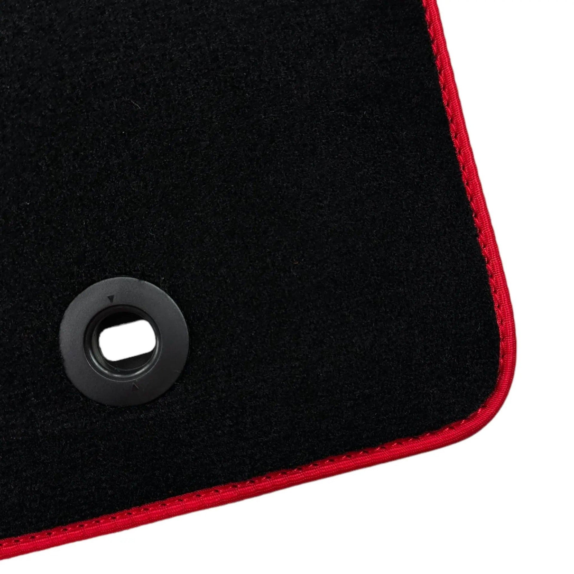 Black Floor Mats for Toyota Prius (2009-2012) ER56 Design with Red Trim - AutoWin