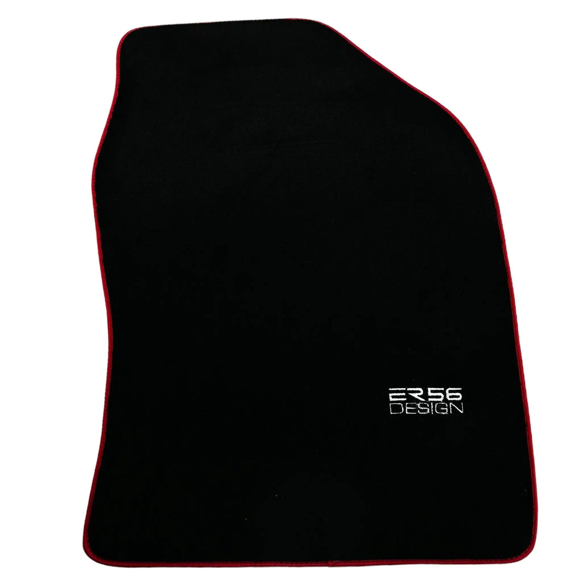 Black Floor Mats for Toyota Prius (2016-2021) ER56 Design with Red Trim - AutoWin