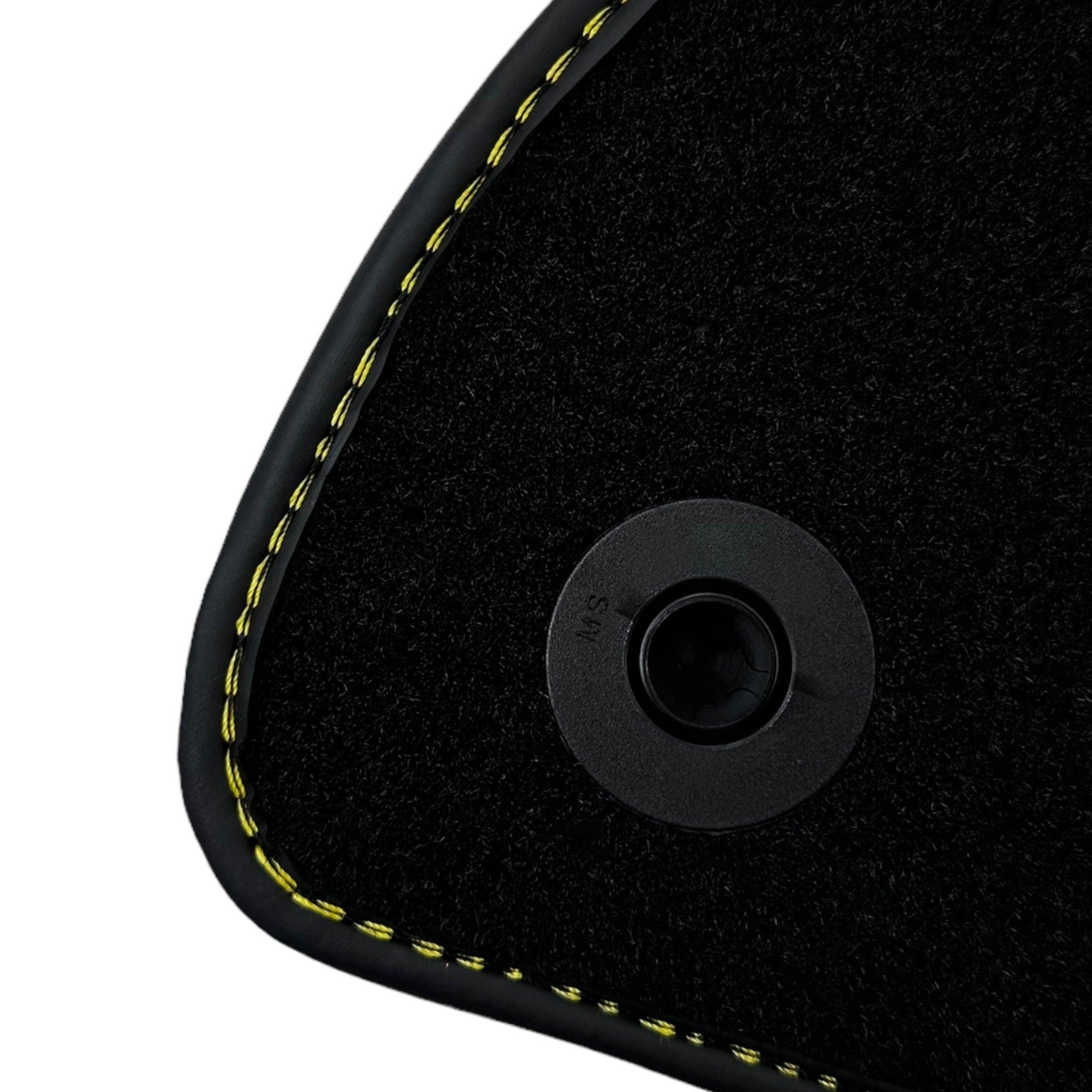 Black Floor Mats with Leather for Mercedes Benz E-Class W213 Sedan (2016-2020) - "Jet Fuel Only" - AutoWin