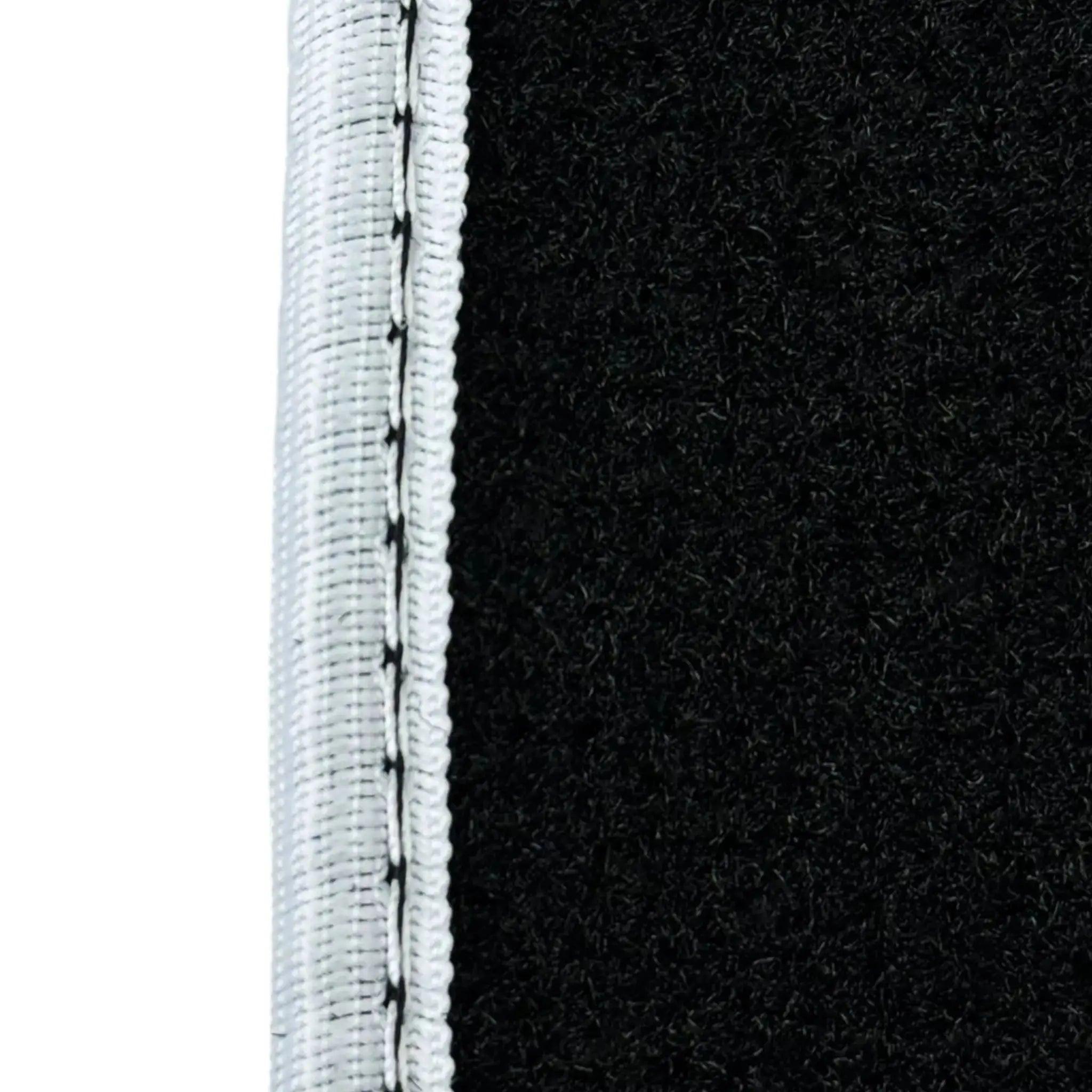 Black Mats For BMW 6 Series E24 Coupe | White Trim - AutoWin