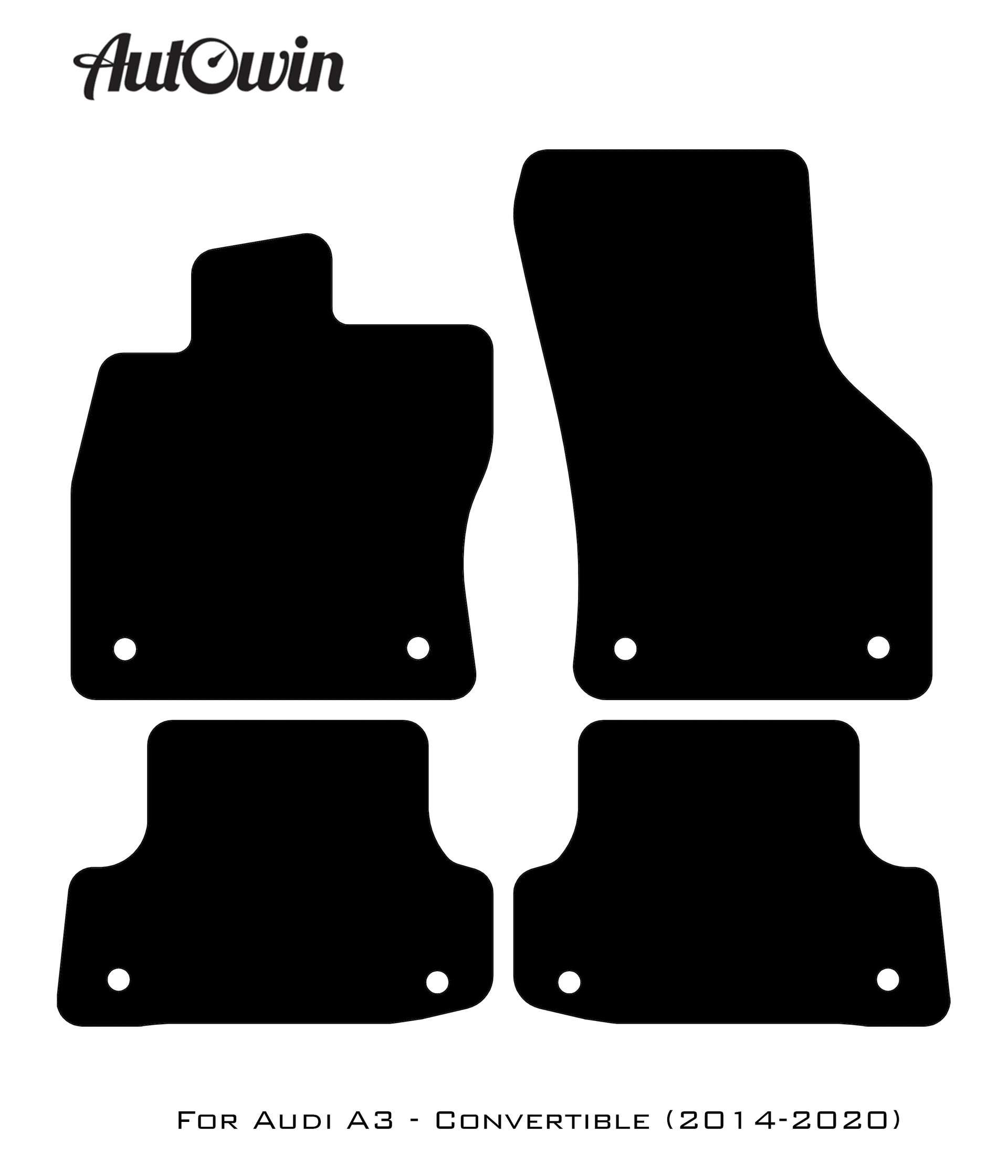 Blue Floor Mats for Audi A3 - Convertible (2014-2020) | ER56 Design - AutoWin