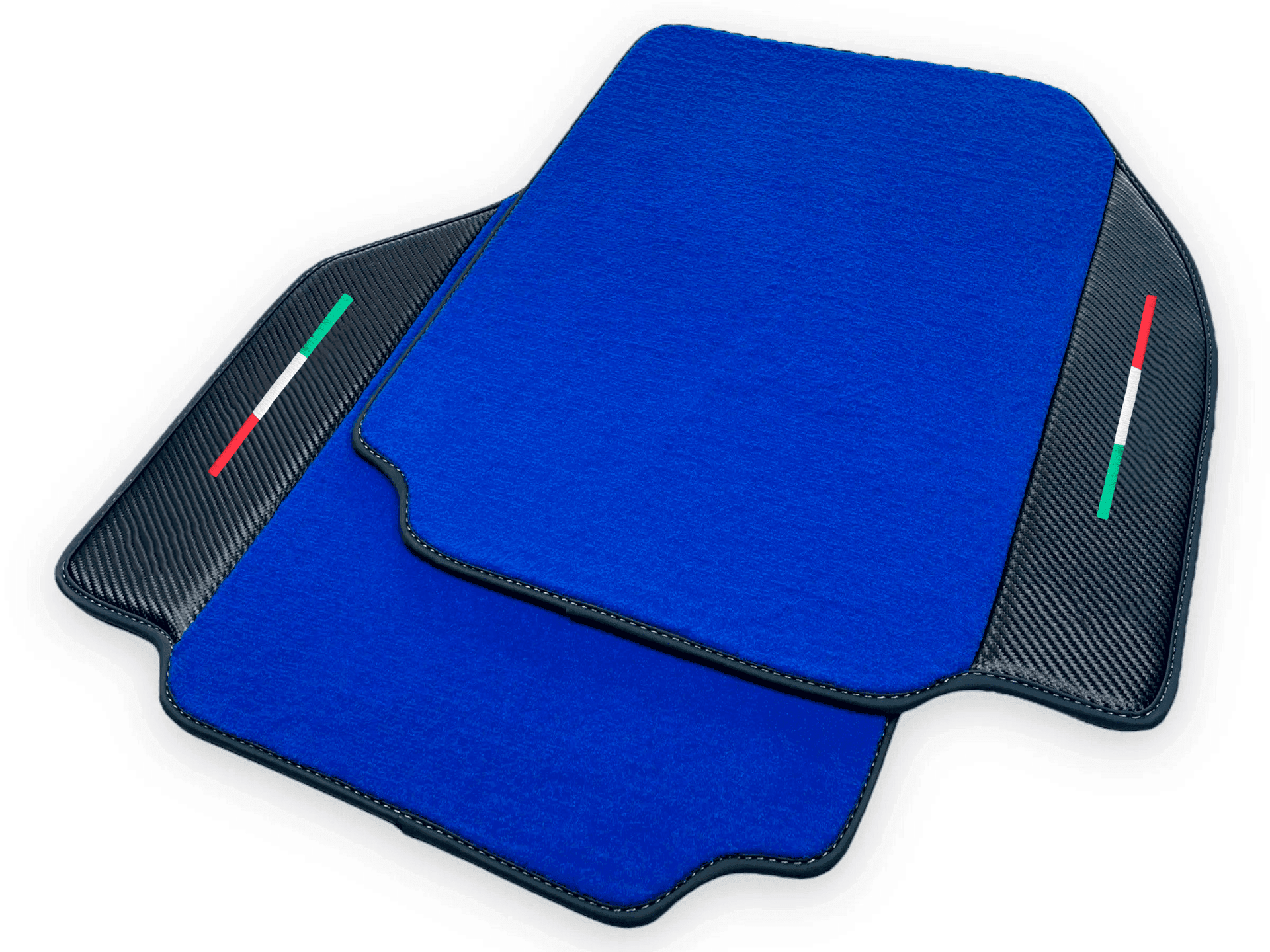 Blue Floor Mats For Ferrari 458 Speciale 2012-2015 Carbon Fiber Leather | Italian Edition