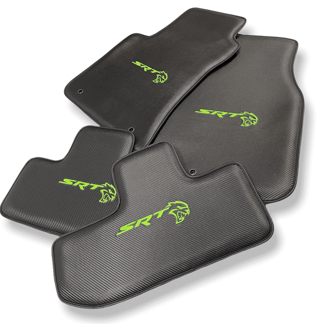 Carbon Leather Floor Mats For Dodge Challenger Srt 2011-2021 - AutoWin