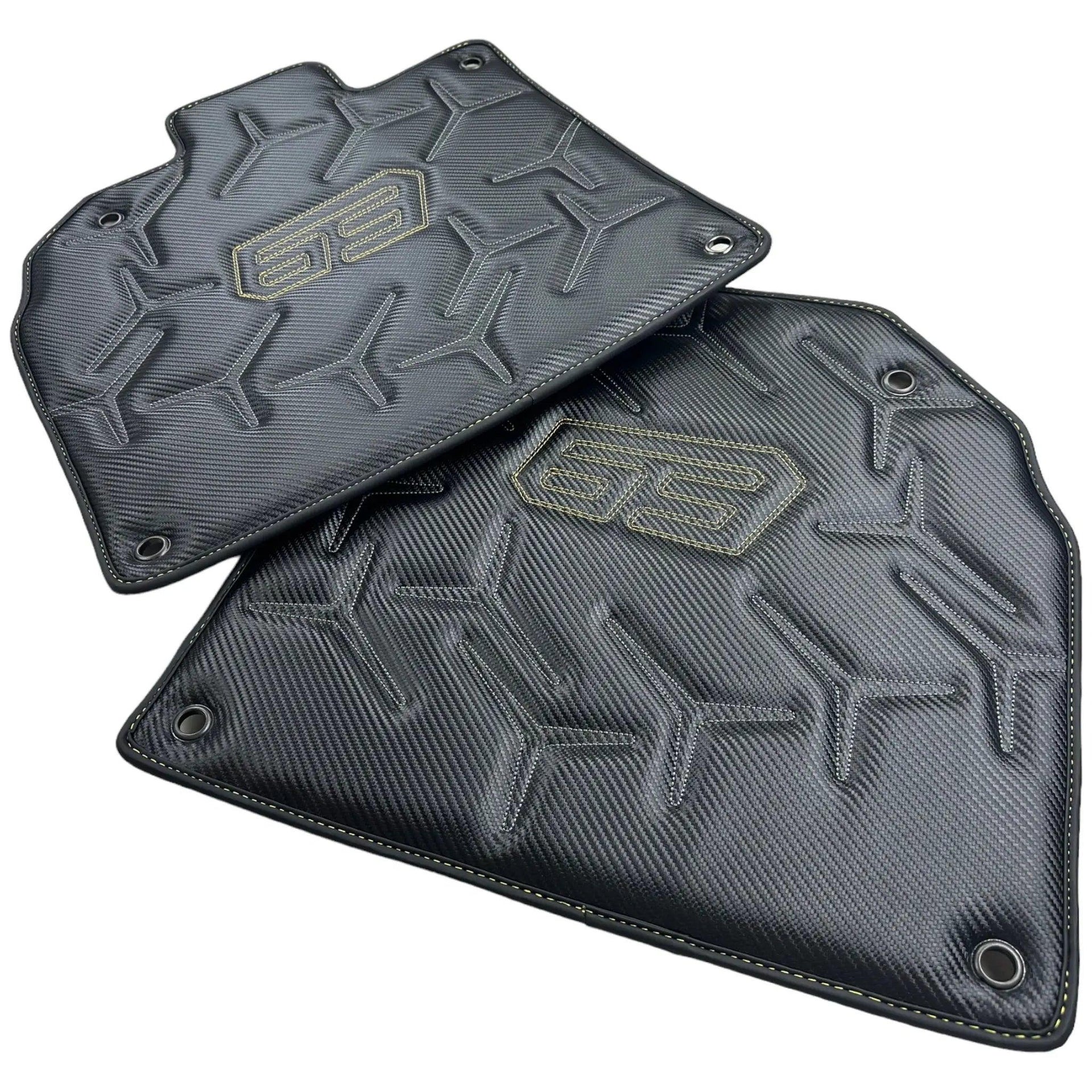 Carbon Leather Floor Mats for Lamborghini Aventador SVJ 63 Edition - AutoWin