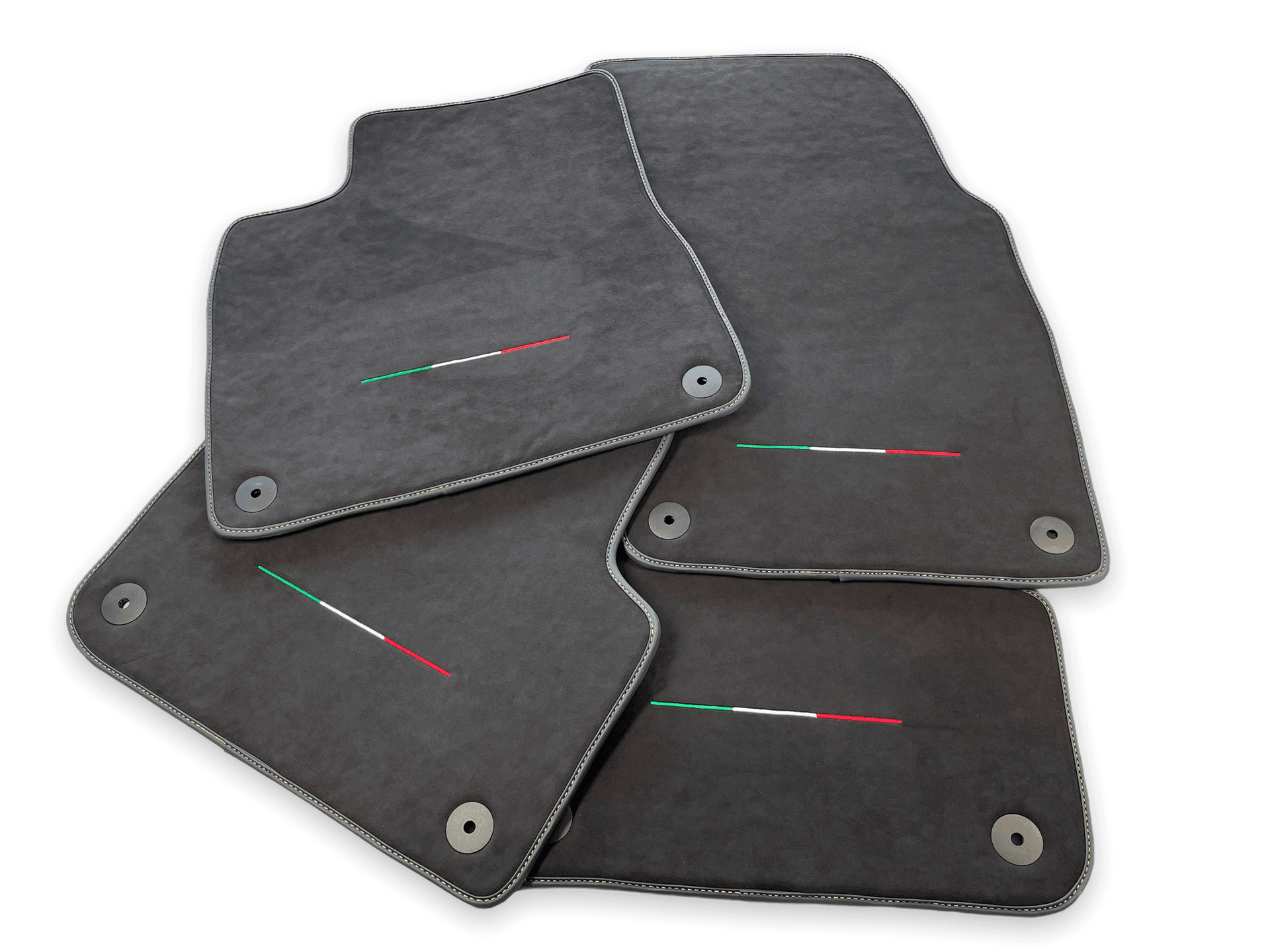 Floor Mats For Lamborghini Urus Alcantara Leather With Yellow Stitching - AutoWin