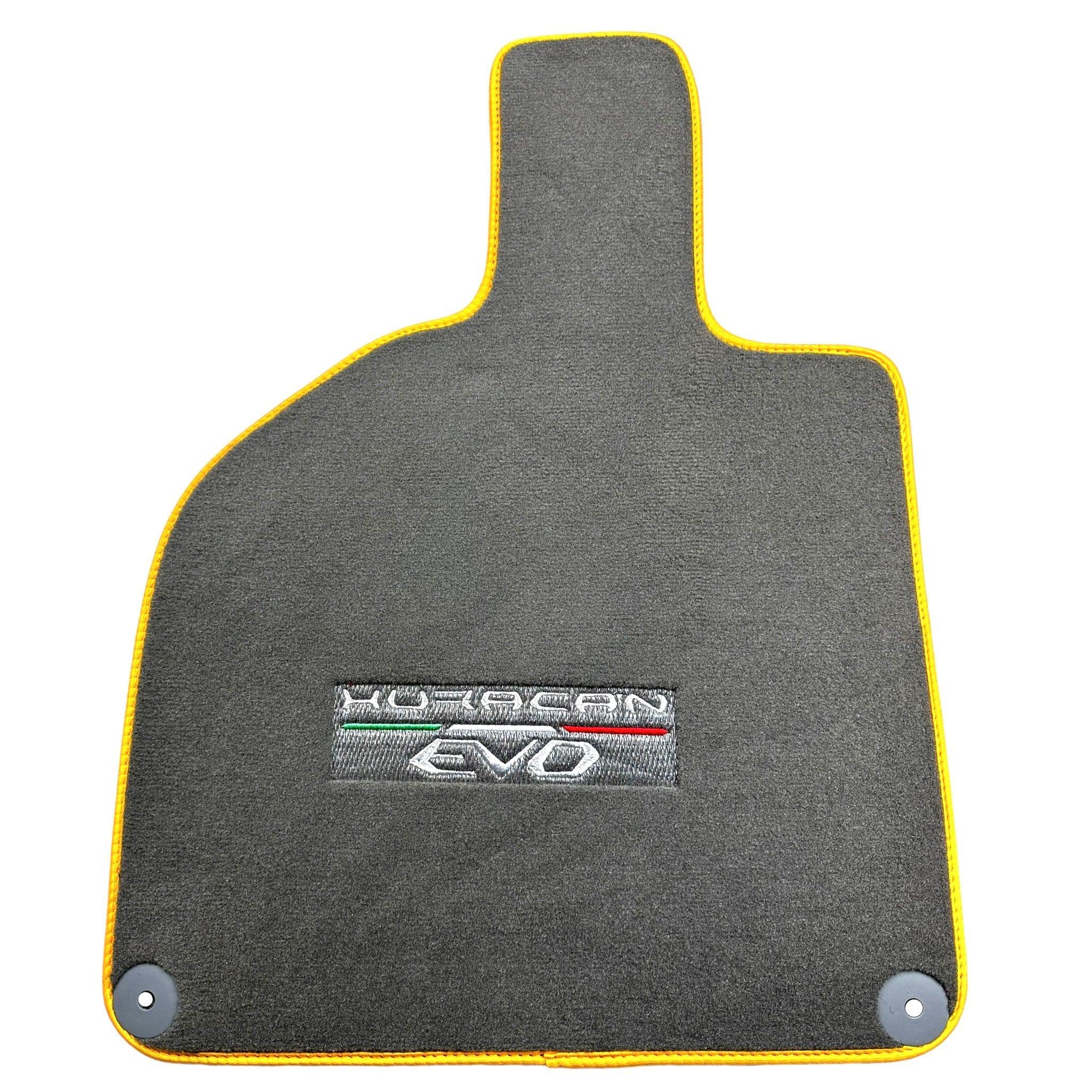 Gray Floor Mats for Lamborghini Huracan EVO (2014-2023) with Yellow Trim - AutoWin