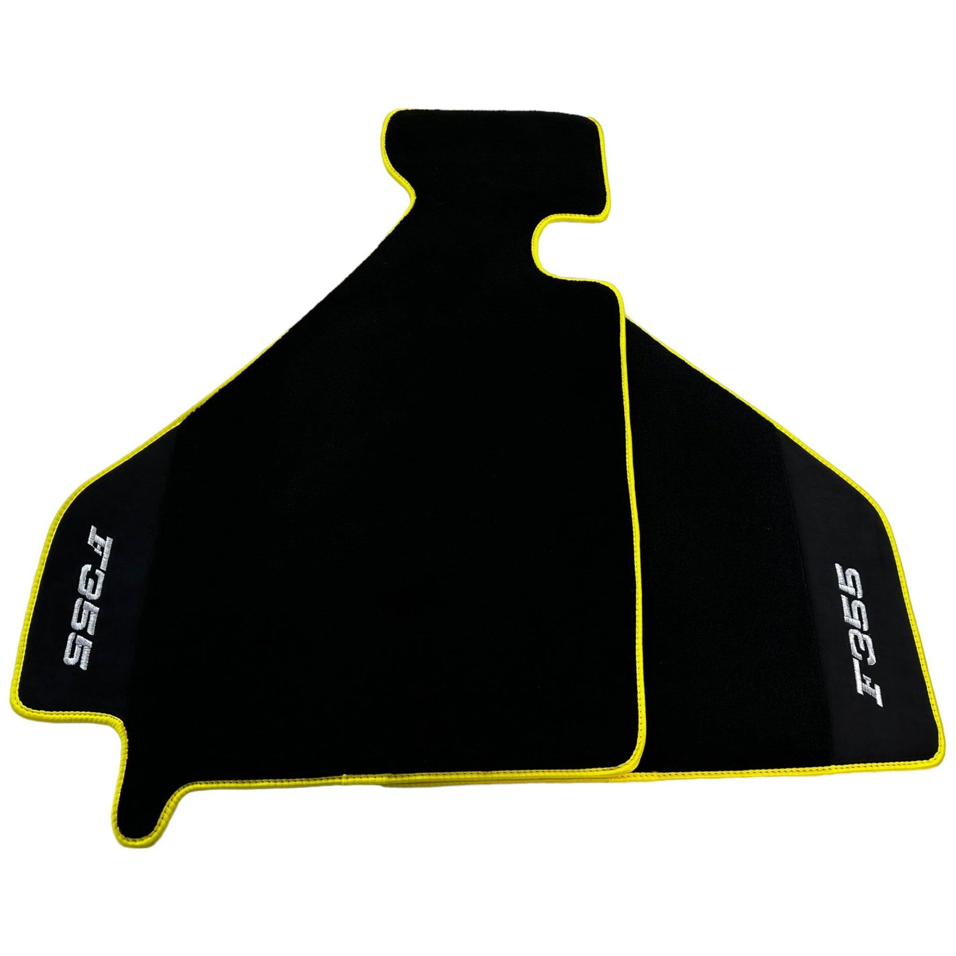 Black Floor Mats For Ferrari F355 1994-1999 With Alcantara Leather - AutoWin