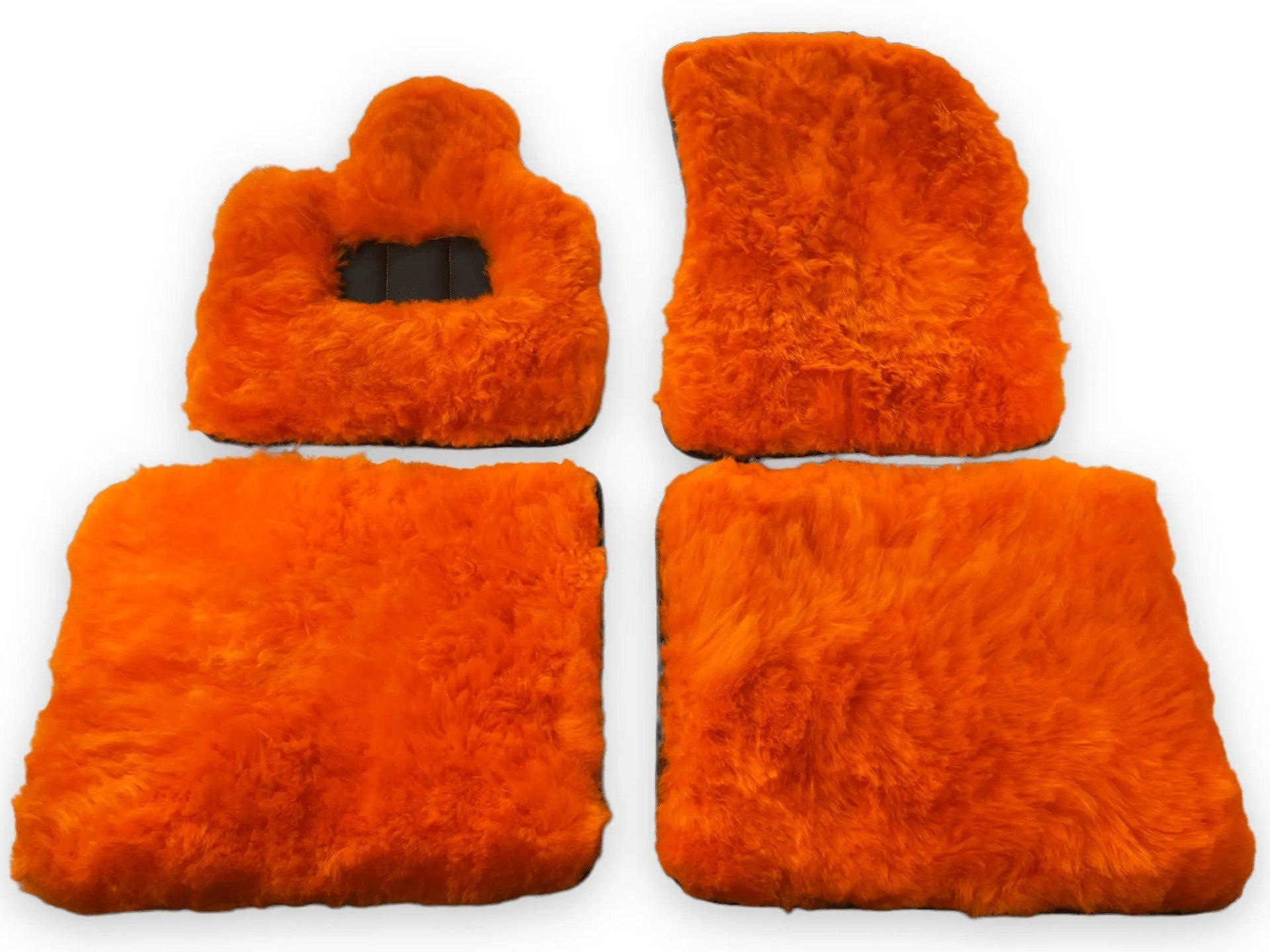 Orange Sheepskin Floor Mats For Rolls Royce Spectre (2023-2024) Er56 Design Brand - AutoWin