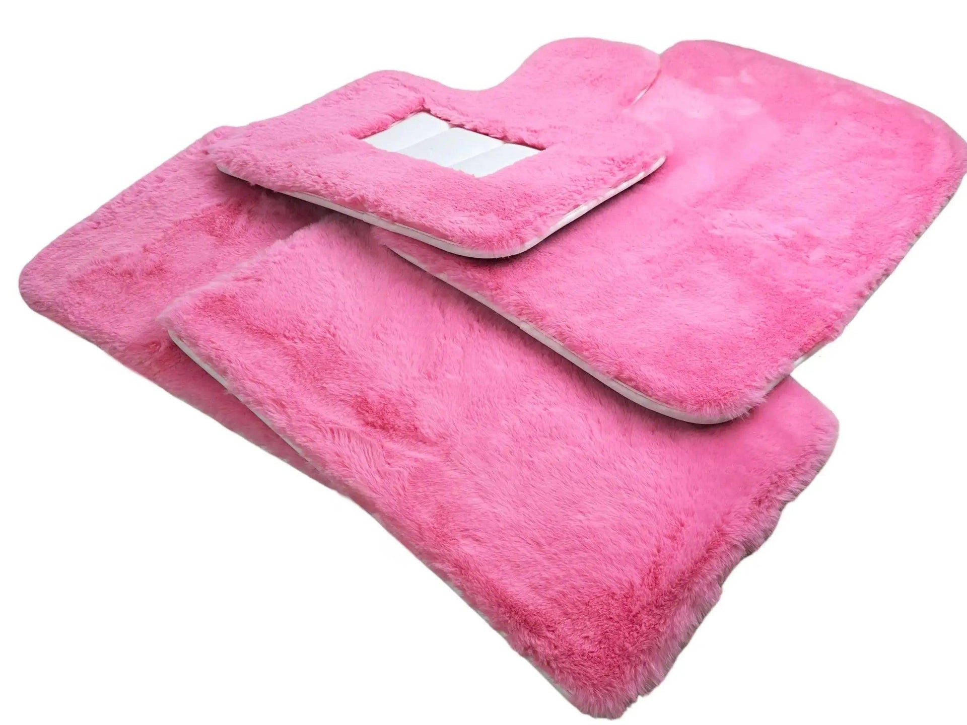 Pink Sheepskin Floor Mats For Bentley Flying Spur (2005-2013) Er56 Design Brand - AutoWin