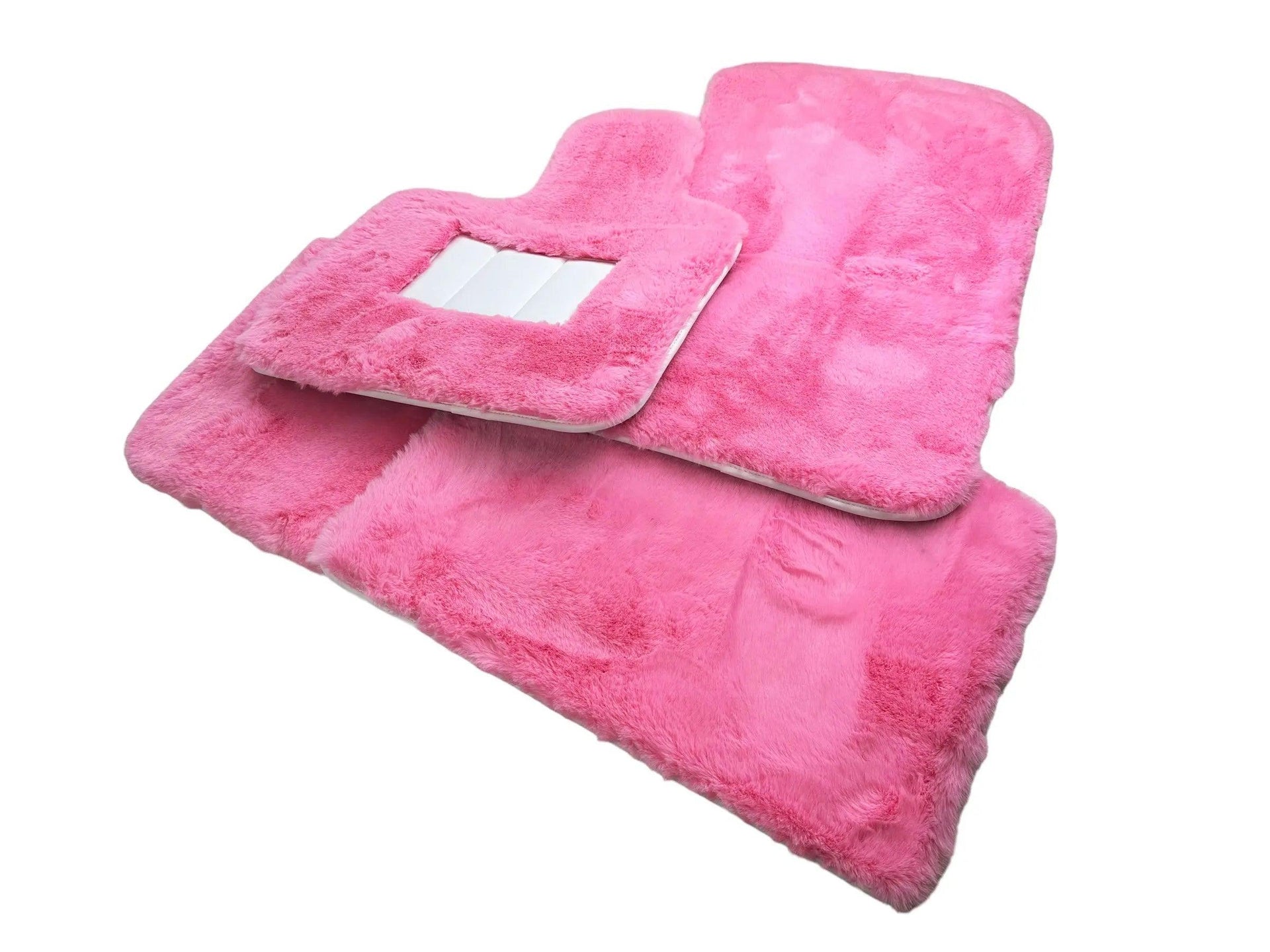 Pink Sheepskin Floor Mats For Rolls Royce Phantom 2003–2016 Er56 Design Brand - AutoWin