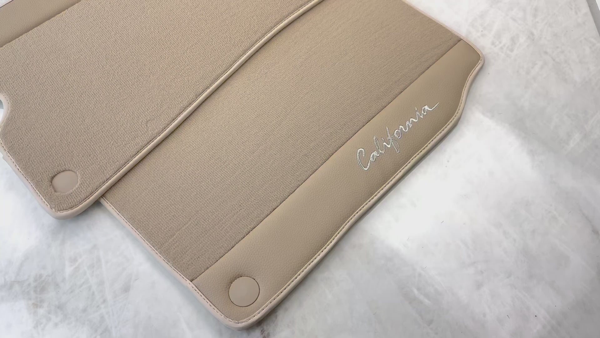 Beige Floor Mats for Ferrari California (2008-2014) with Beige Leather - AutoWin