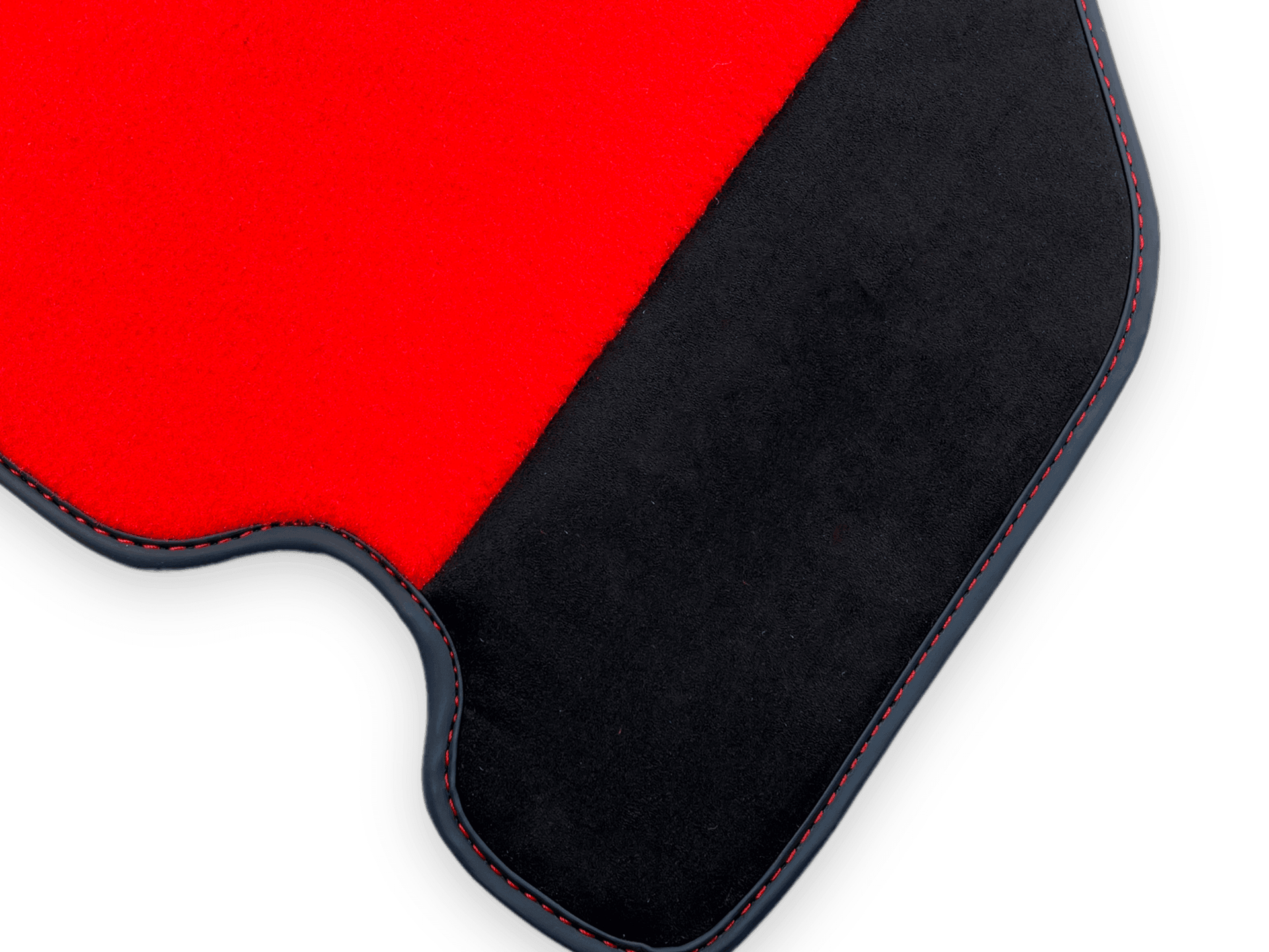 Red Floor Mats For Ferrari F430 2004-2009 With Alcantara Leather - AutoWin