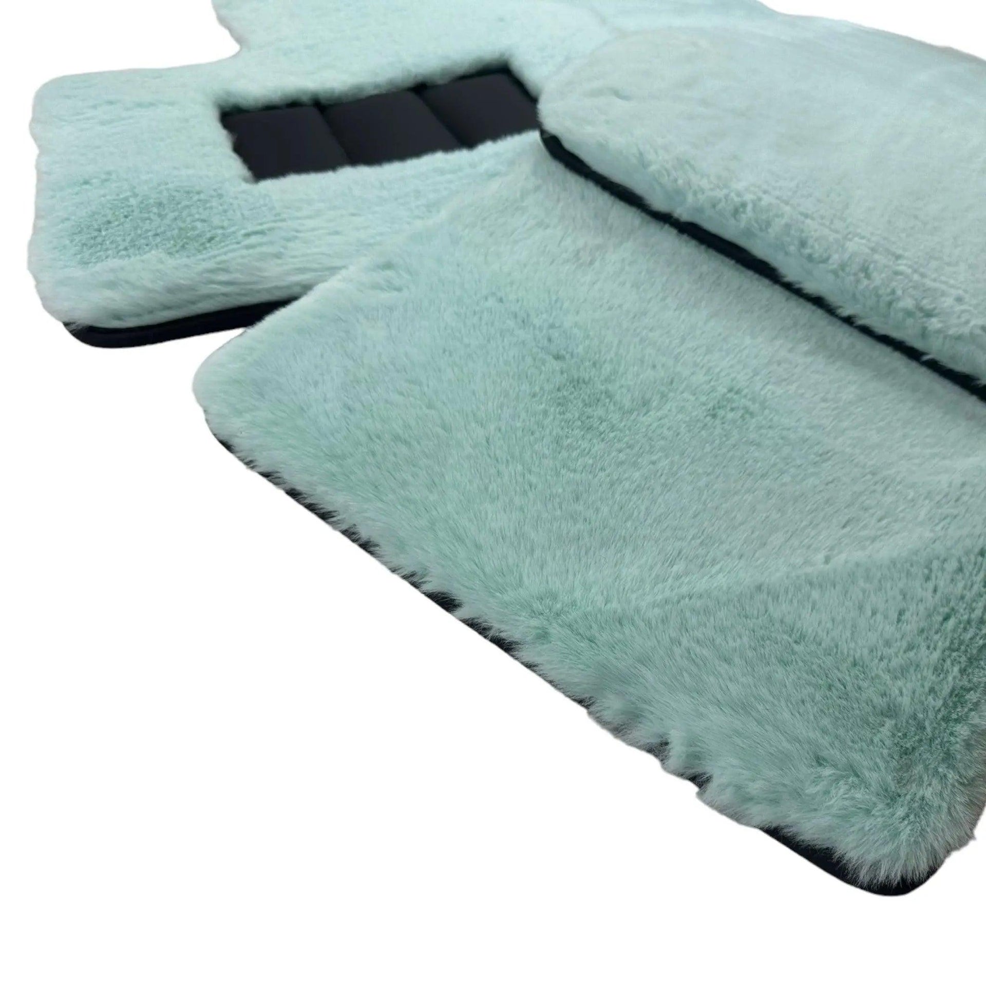 Tiffany Blue Sheepskin Floor Mats For Rolls Royce Phantom 2003–2016 Er56 Design Brand - AutoWin