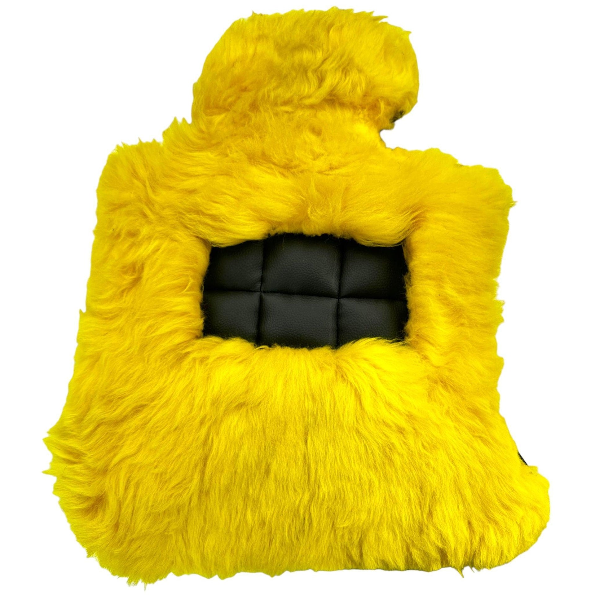 Yellow Sheepskin Floor Mats for Rolls Royce Dawn (2016-2023) ER56 Design Brand - AutoWin