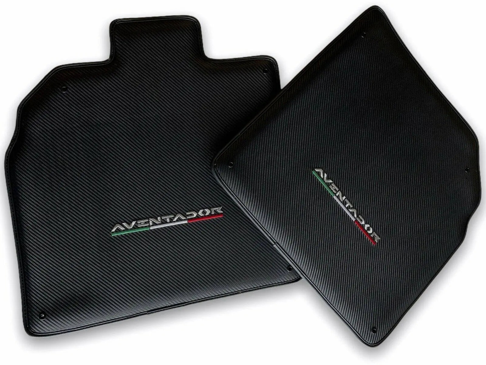 Floor Mats for Lamborghini Aventador Carbon Fiber Leather Limited Edition - AutoWin
