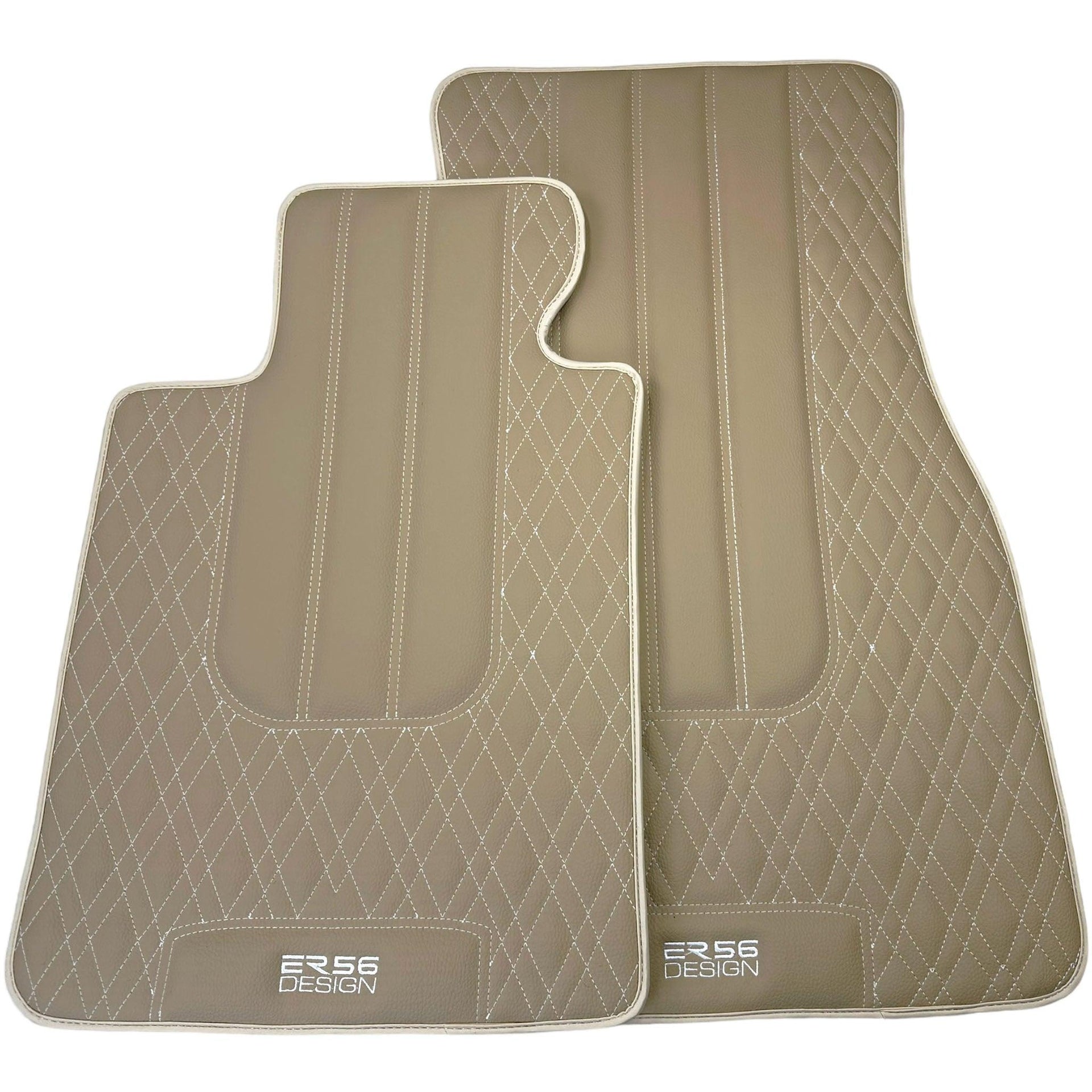 Beige Leather Floor Mats For BMW 5 Series G31 Wagon - AutoWin