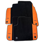 Black Floor Mats for Audi Q4 E-tron (2021-2024) With Orange Alcantara | ER56 Design - AutoWin