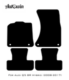 Black Floor Mats for Audi Q5 8R Hybrid (2008-2017) With Orange Alcantara | ER56 Design - AutoWin