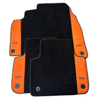 Black Floor Mats for Audi Q7 4M (2015-2019) With Orange Alcantara | ER56 Design - AutoWin