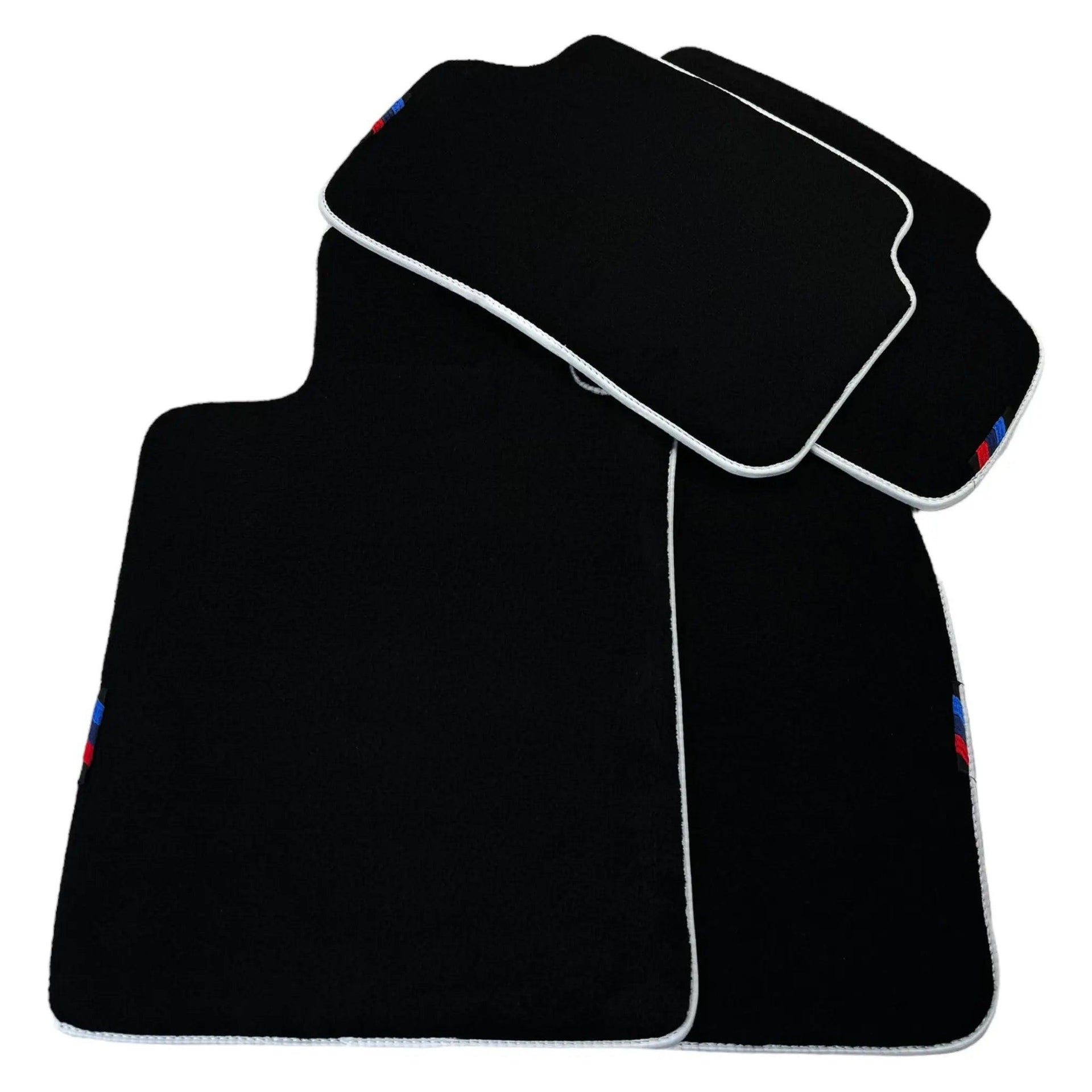 Black Floor Mats For BMW 1 Series E82 | White Trim - AutoWin