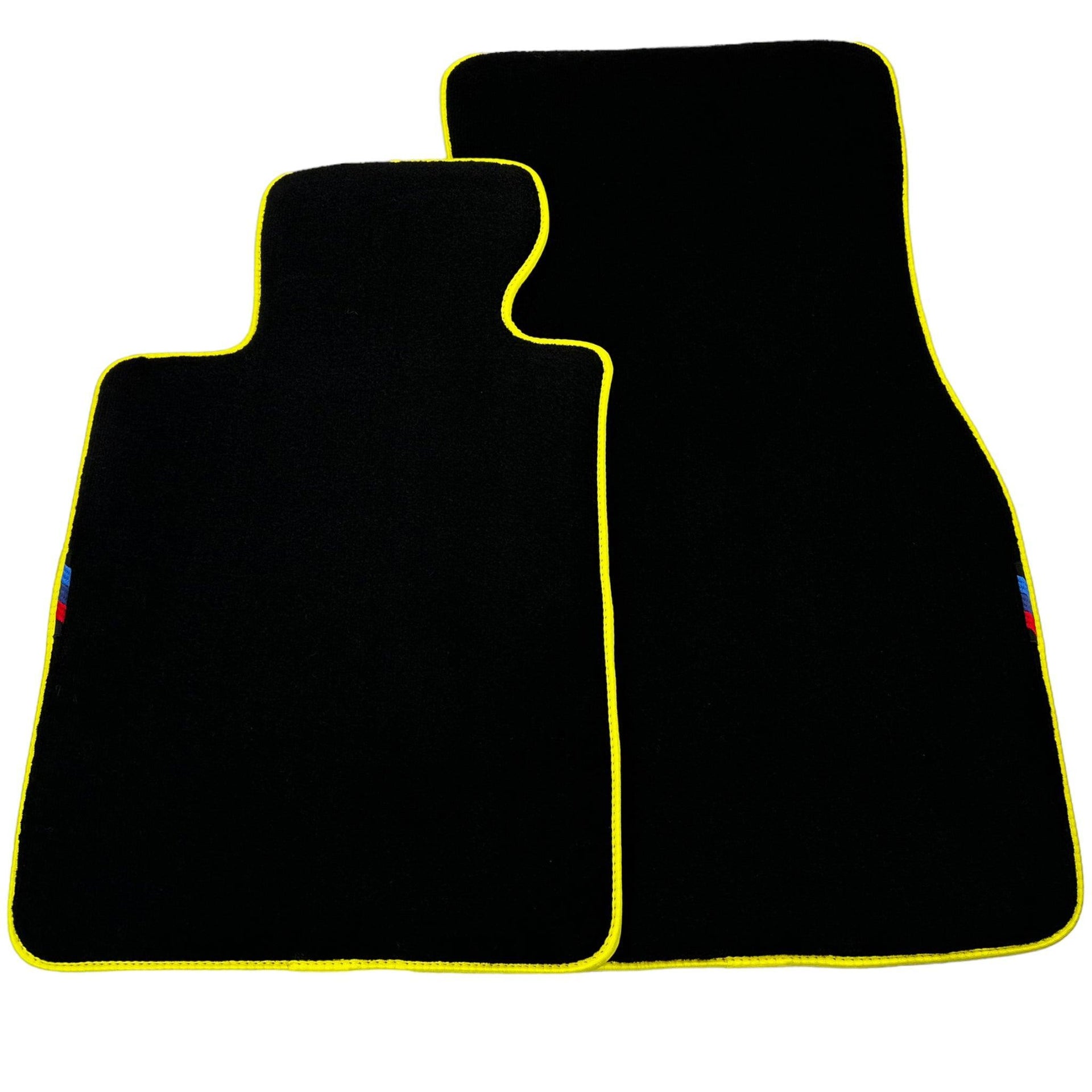 Black Floor Mats For BMW 5 Series E39 | Yellow Trim - AutoWin