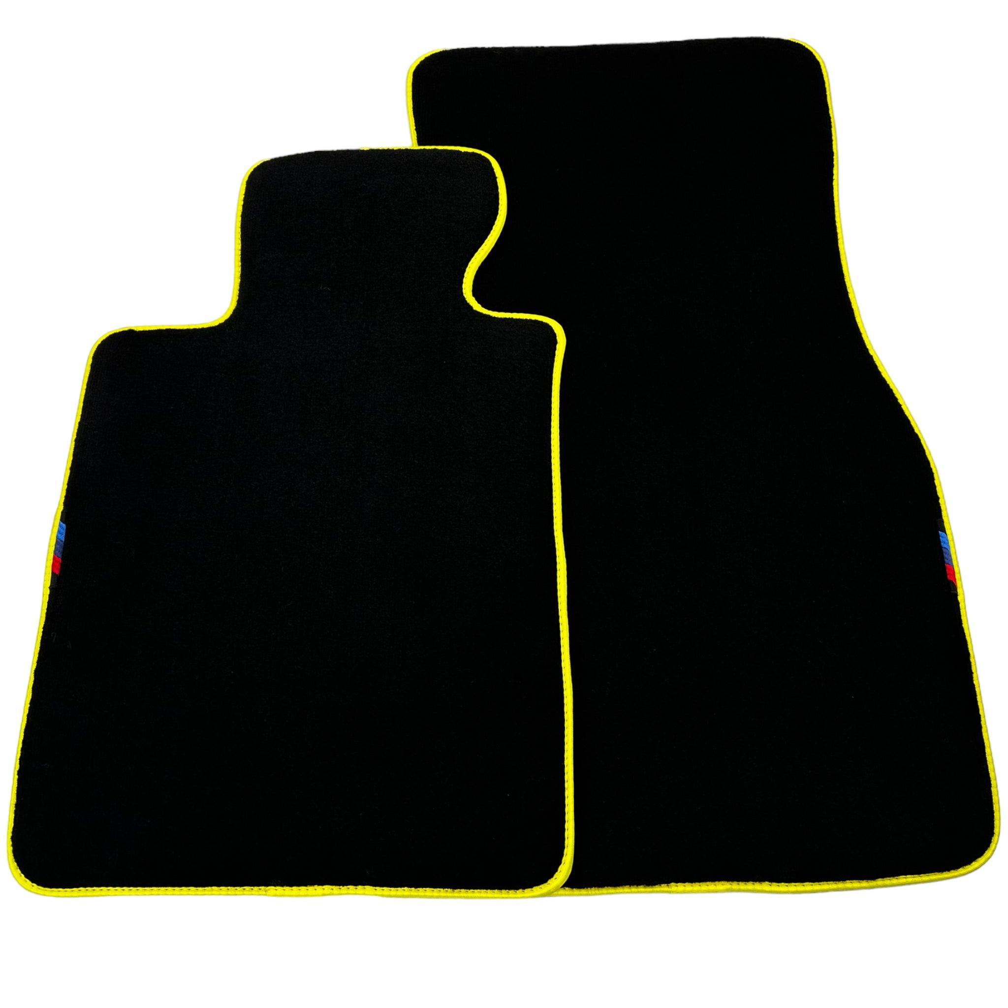 Black Floor Mats For BMW 7 Series F02 | Yellow Trim AutoWin Brand - AutoWin