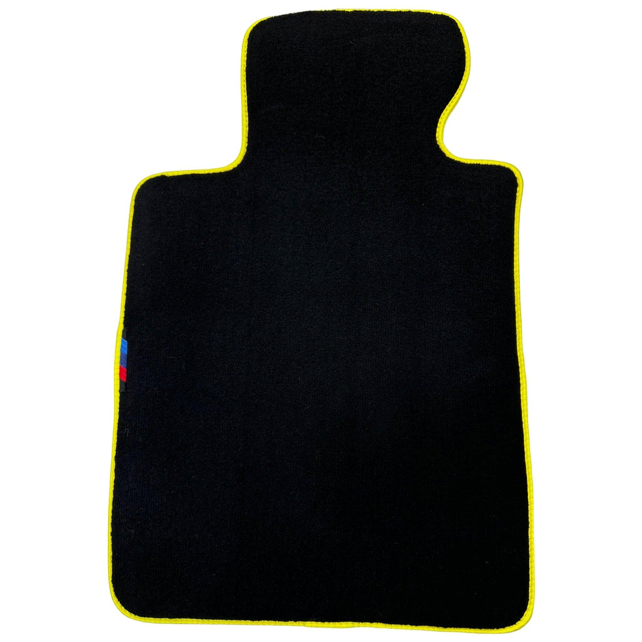 Black Floor Mats For BMW 7 Series F02 | Yellow Trim AutoWin Brand - AutoWin