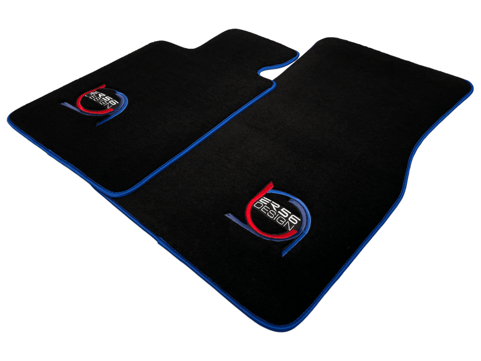 Black Floor Mats For BMW X3 - E83 SUV ER56 Design Limited Edition Blue Trim - AutoWin