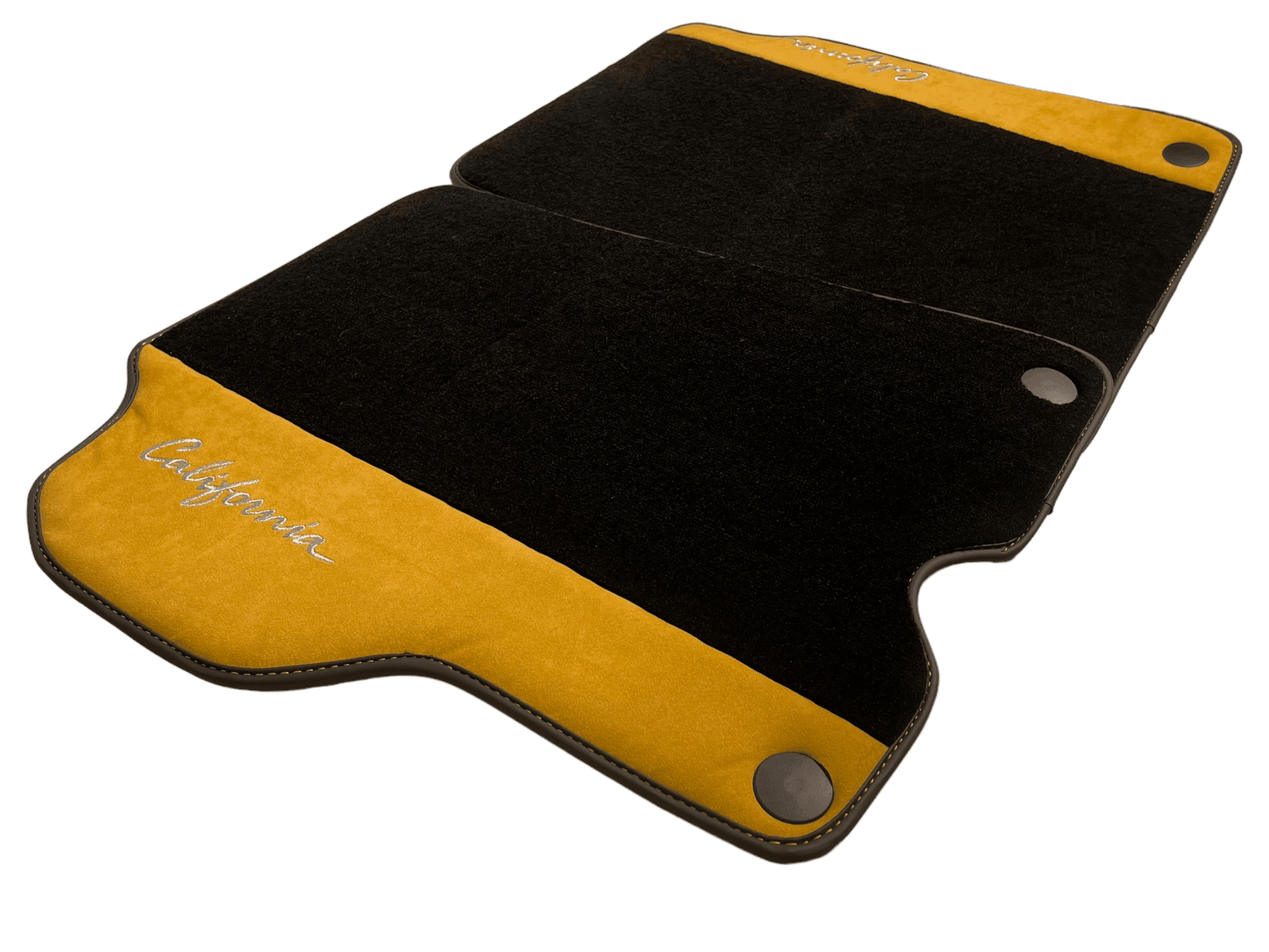Black Floor Mats For Ferrari California 2008-2014 With Tan Alcantara - AutoWin