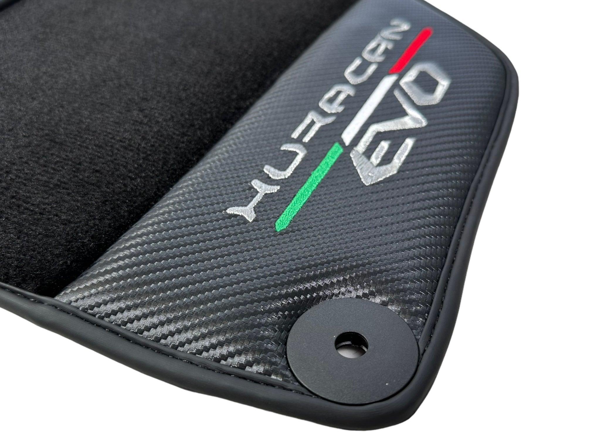 Huracan EVO (2014-2023): Black Mats with Carbon Fiber Borders