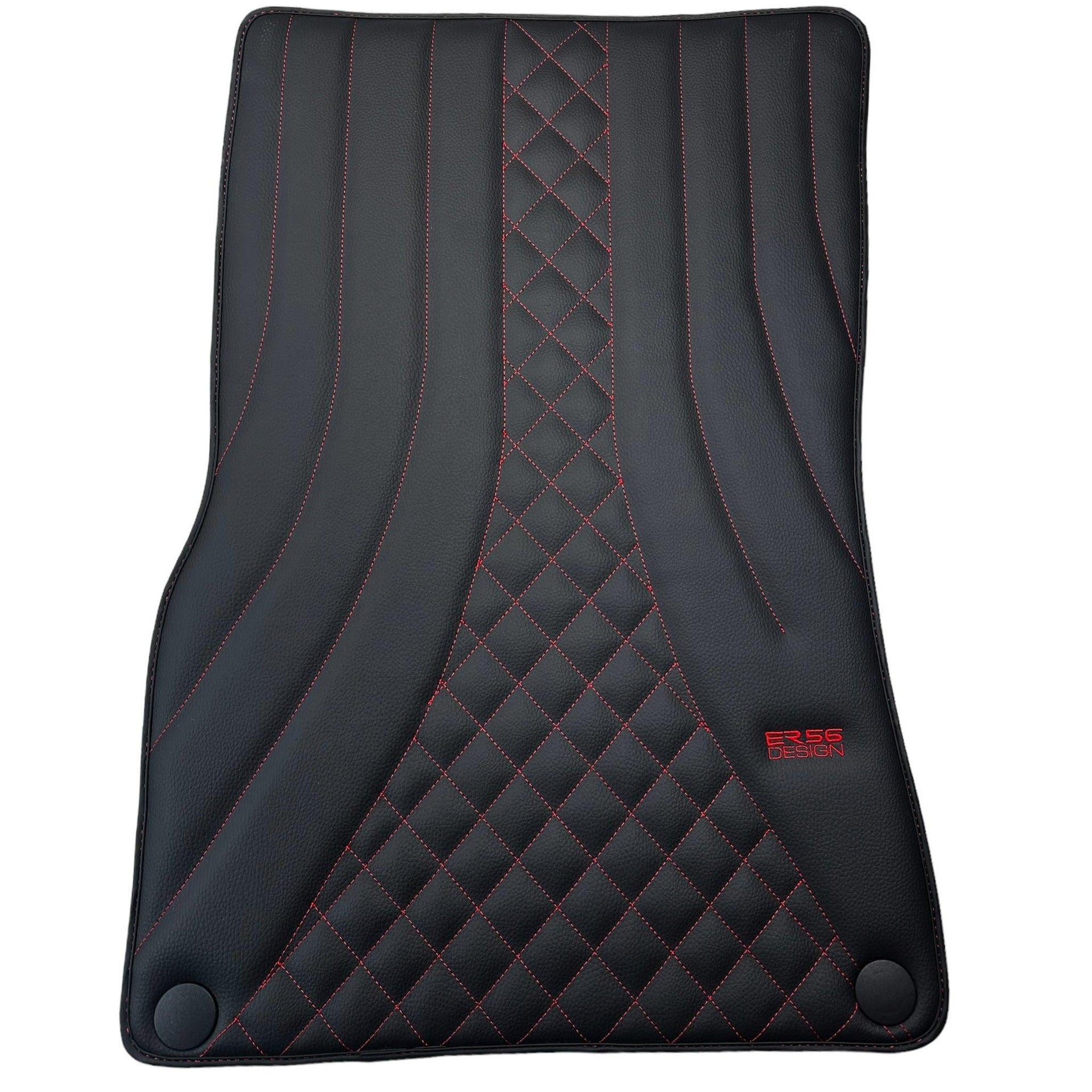 Black Leather Floor Mats For Mercedes Benz E-Class W210 Sedan (1995-2002) | ER56 Design - AutoWin