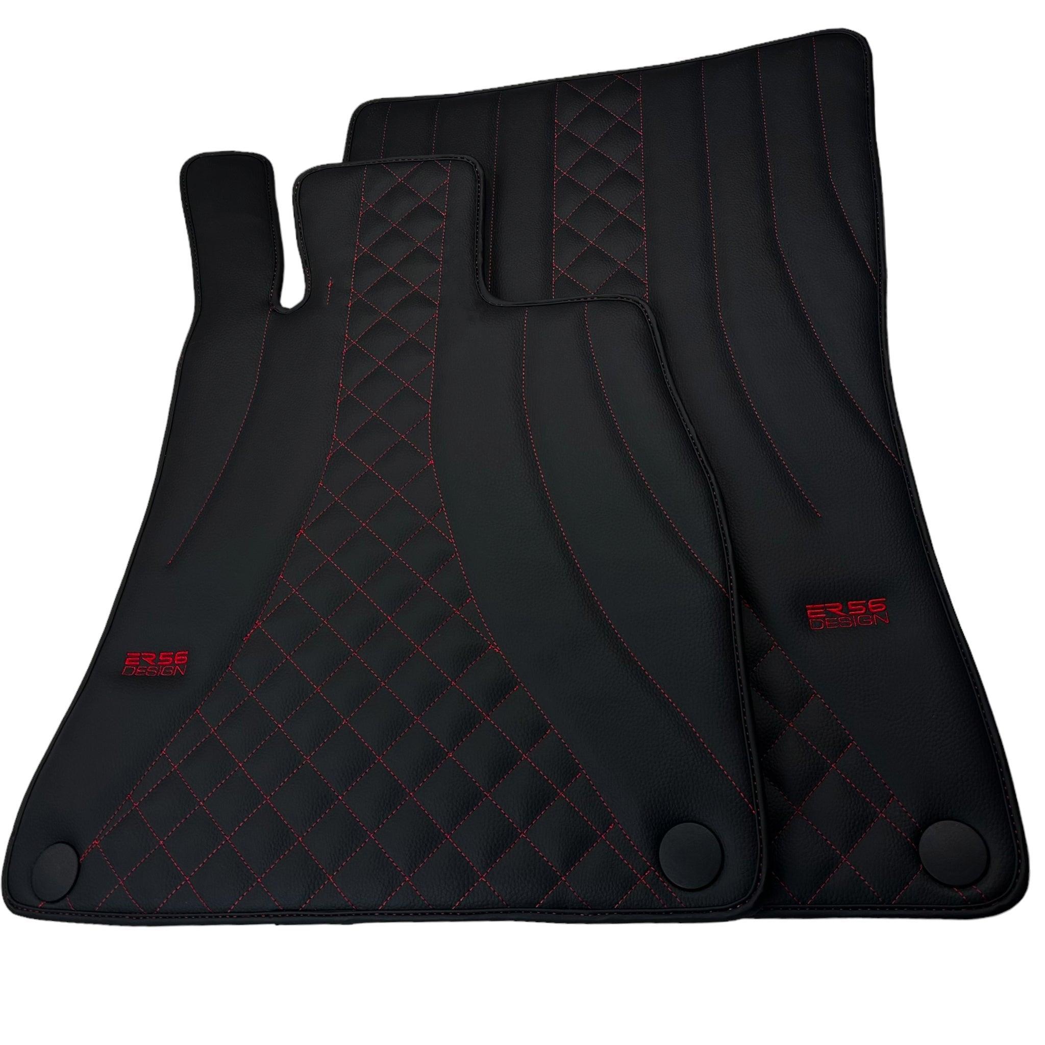 Black Leather Floor Mats For Mercedes Benz S-Class C217 Coupe (2014-2023) | ER56 Design - AutoWin