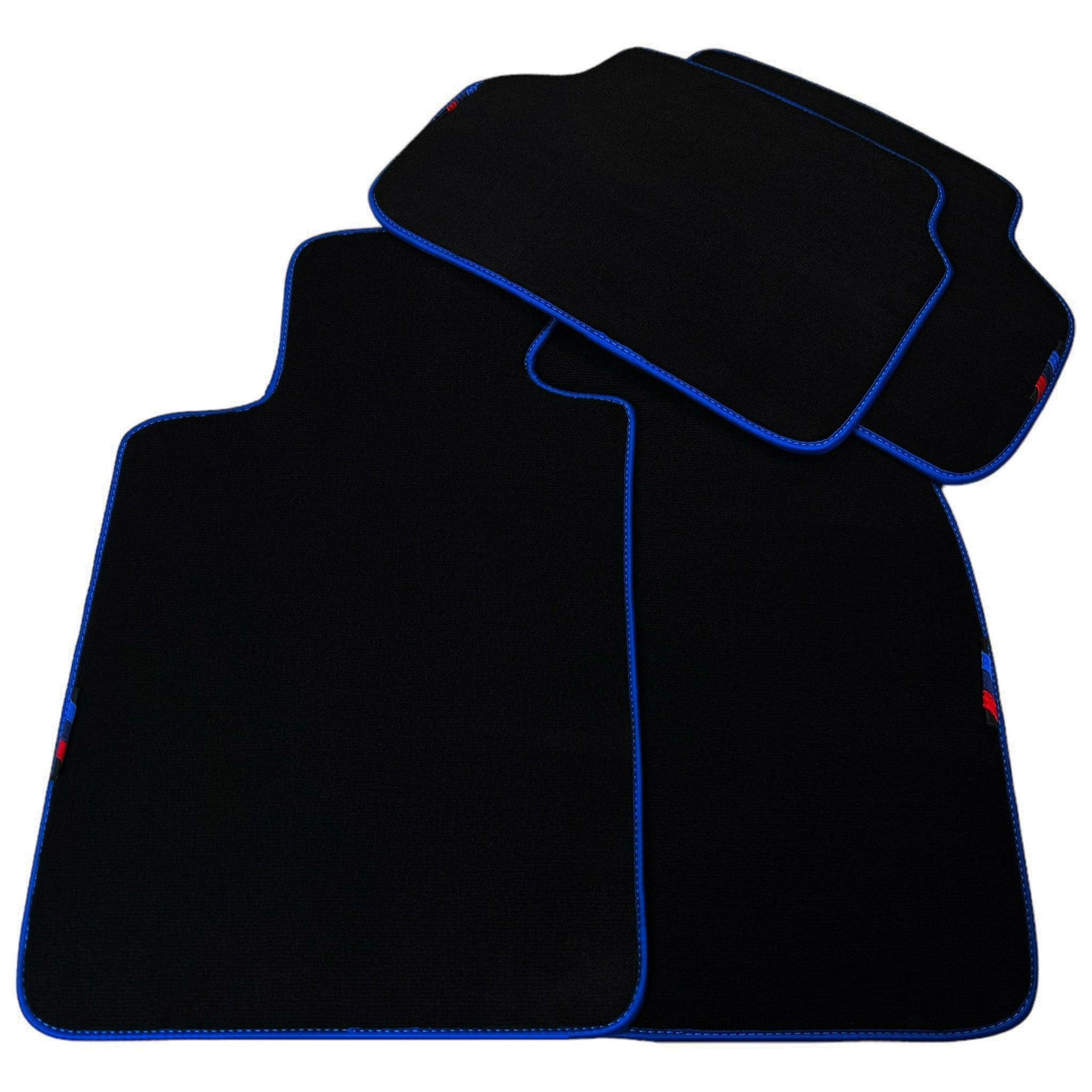Black Mats For BMW 3 Series E36 2-door Coupe | Blue Trim - AutoWin