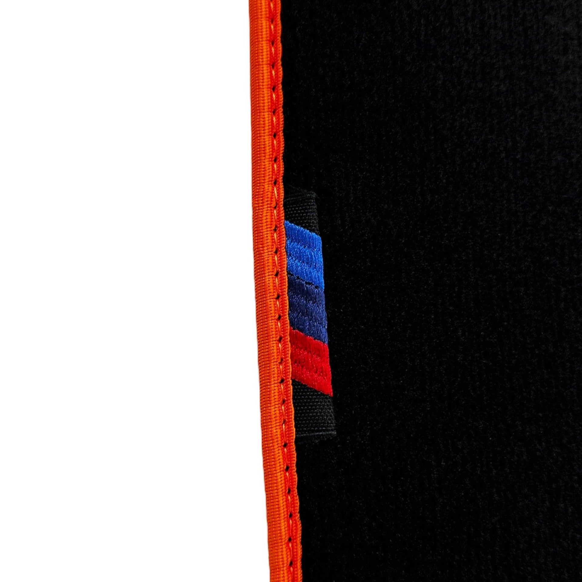 Black Mats For BMW 3 Series E36 2-door Coupe | Orange Trim - AutoWin