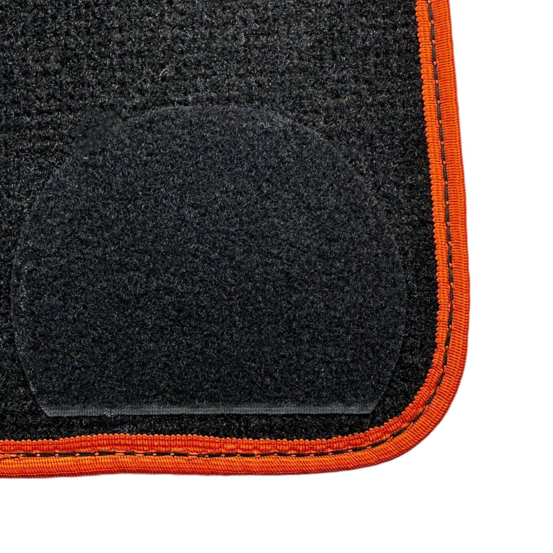Black Mats For BMW 5 Series E28 Sedan | Orange Trim - AutoWin