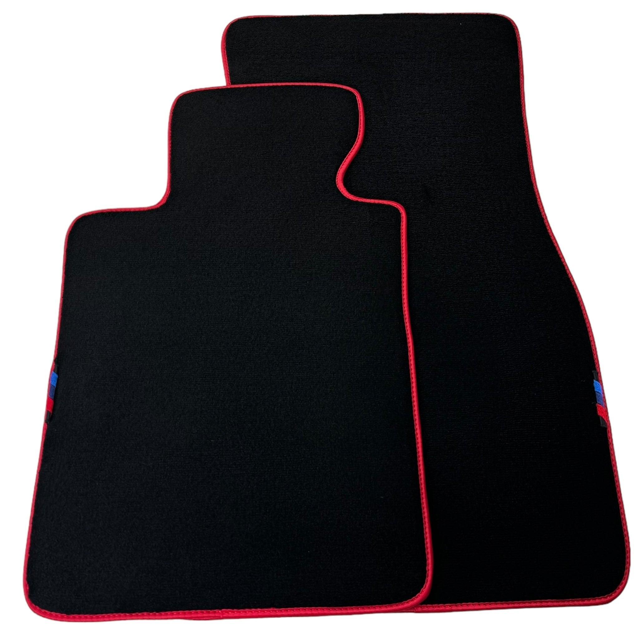 Black Mats For BMW 6 Series E24 Coupe | Red Trim - AutoWin