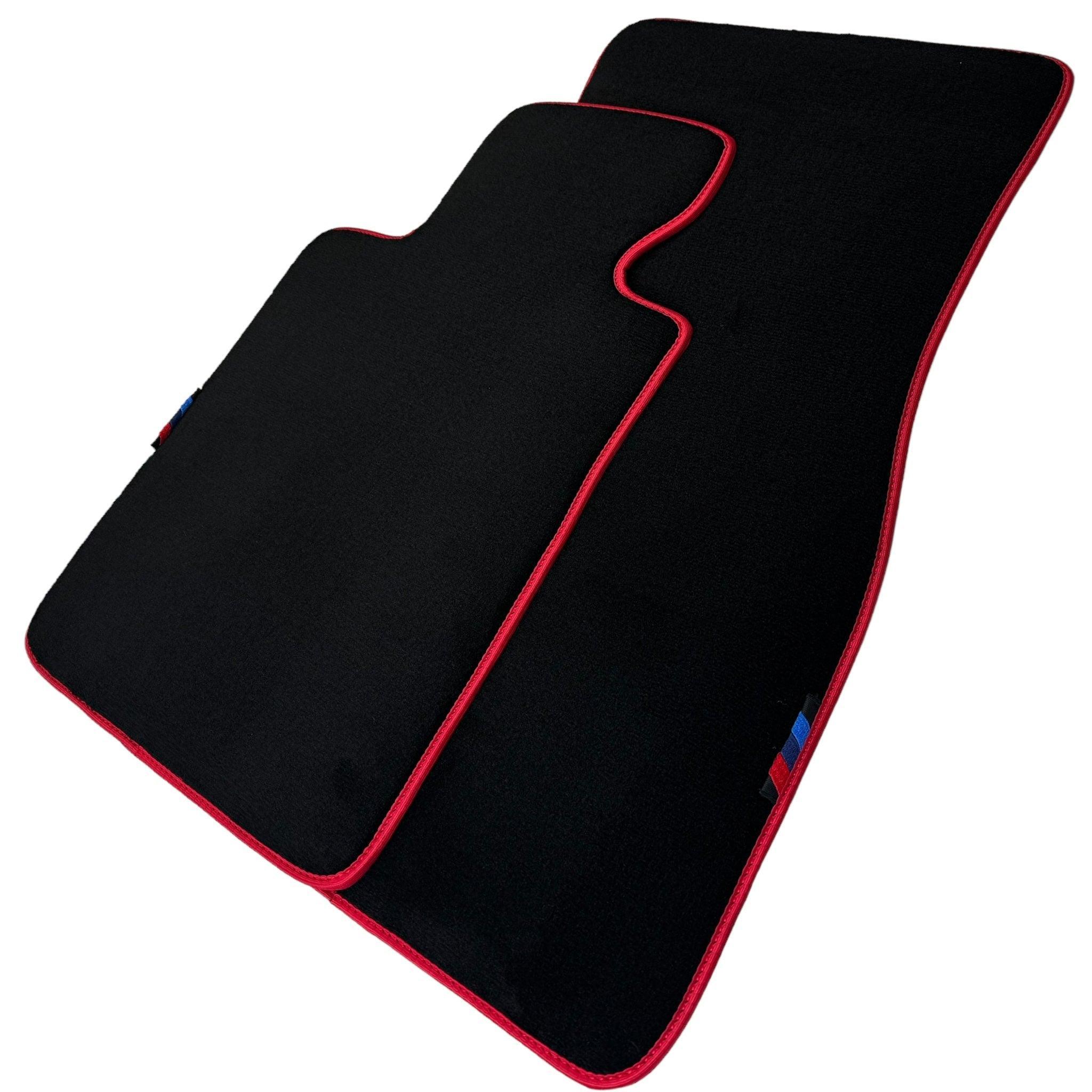 Black Mats For BMW 6 Series E24 Coupe | Red Trim - AutoWin