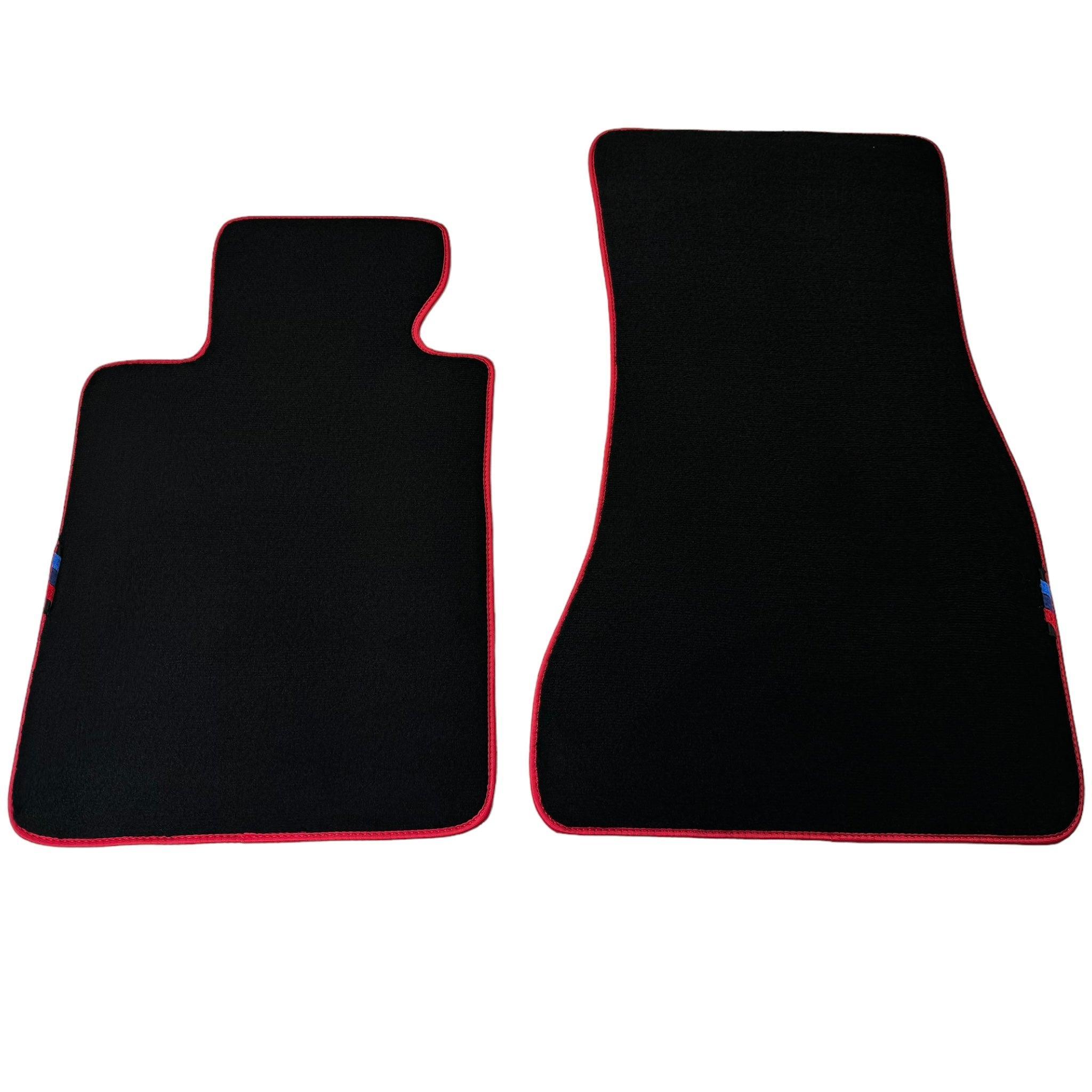 Black Mats For BMW 6 Series E24 Coupe | Red Trim - AutoWin