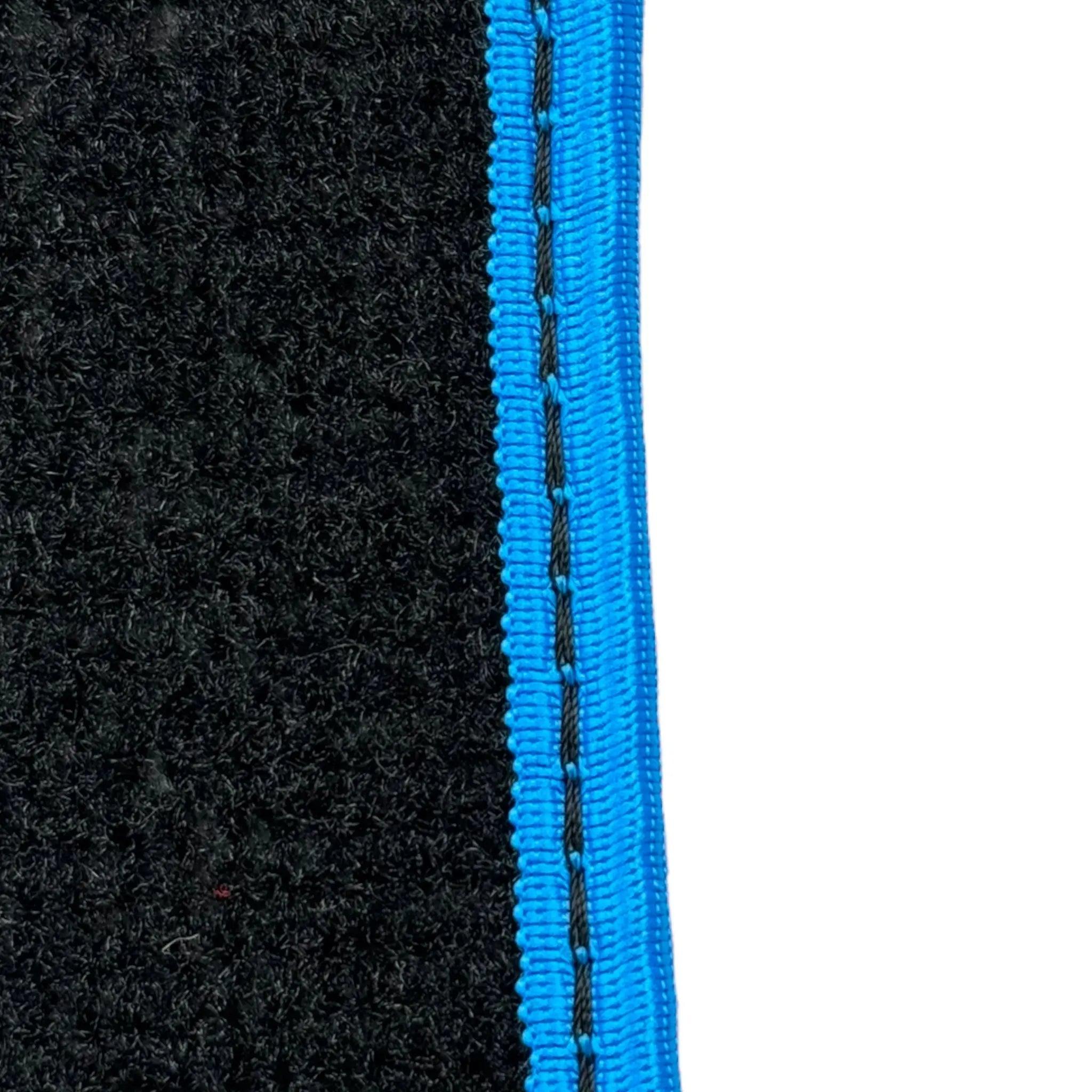 Black Mats For BMW 6 Series E24 Coupe | Sky Blue Trim - AutoWin
