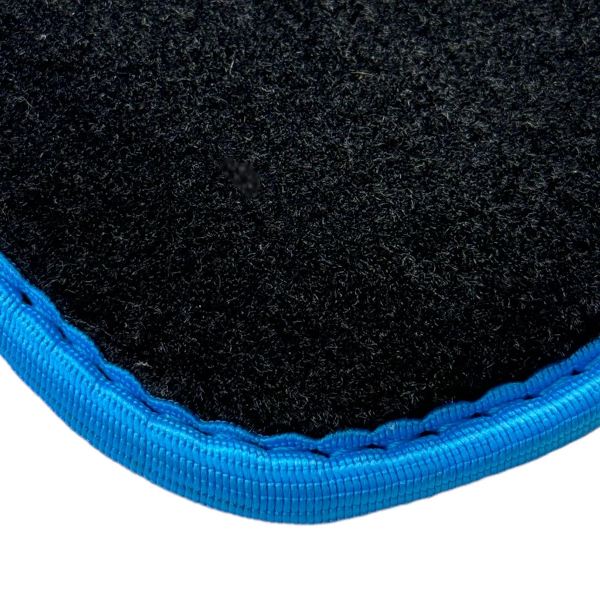 Black Mats For BMW 6 Series E24 Coupe | Sky Blue Trim - AutoWin
