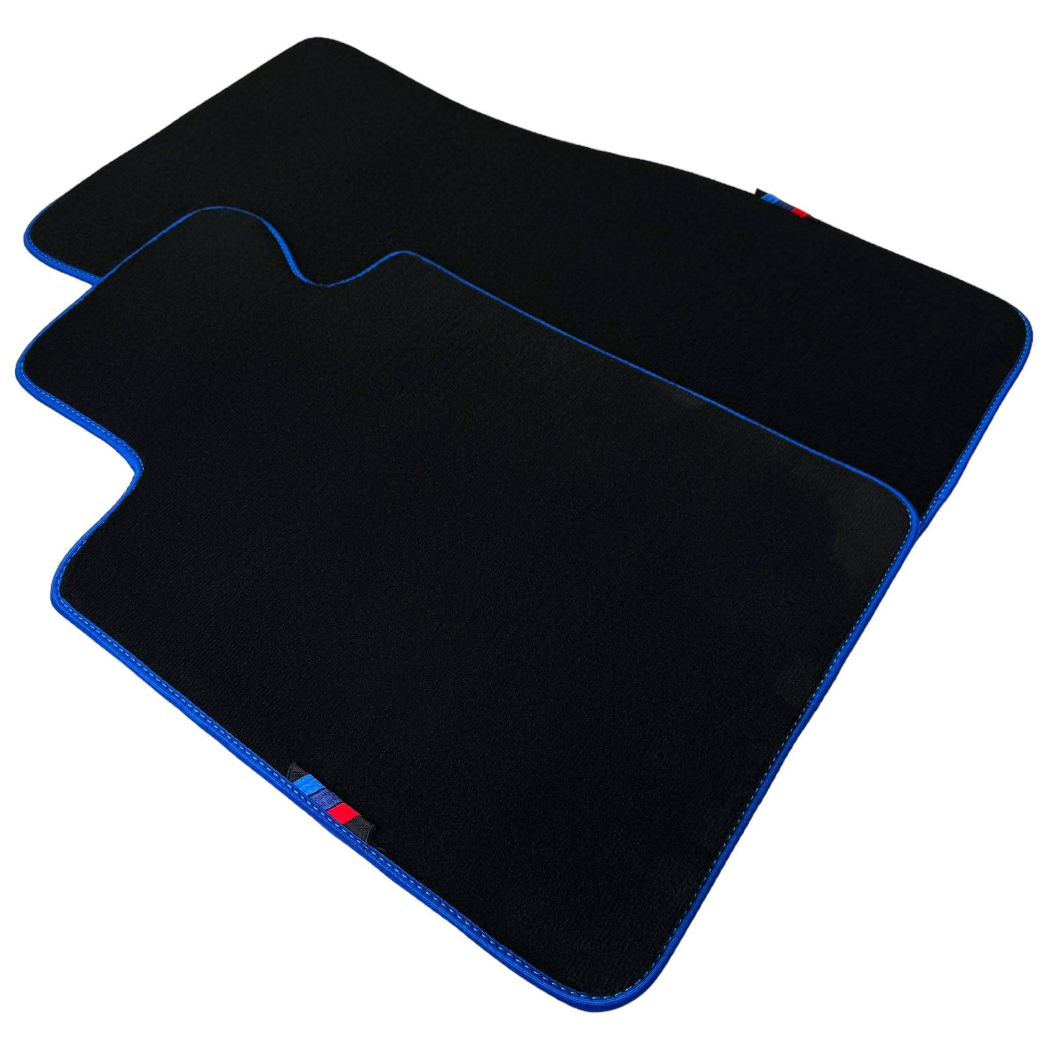 Black Mats For BMW 6 Series E64 Convertible | Blue Trim - AutoWin
